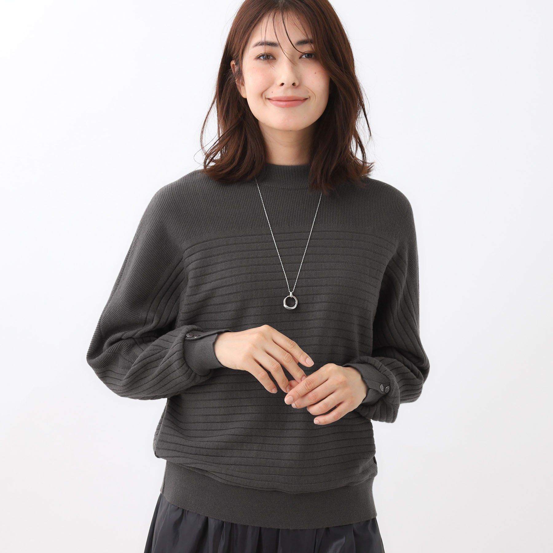 Reflect「【秋映え／ゆったり着られる◎】ドルマンシルエットニット」|ニット・セーター|チャコールグレー(0