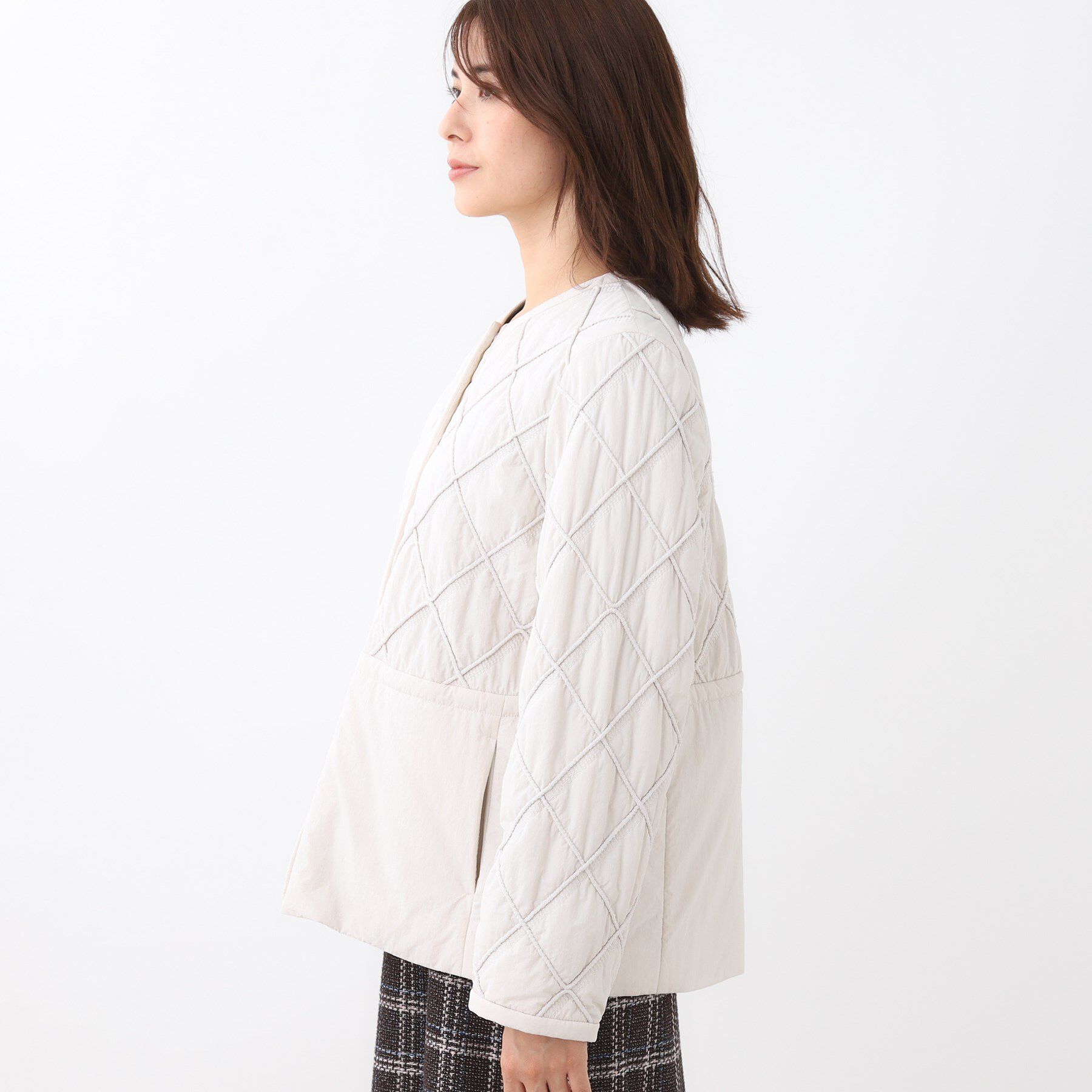 Reflect「【気軽な羽織に◎】中綿キルティングショートコート」|ダウン|