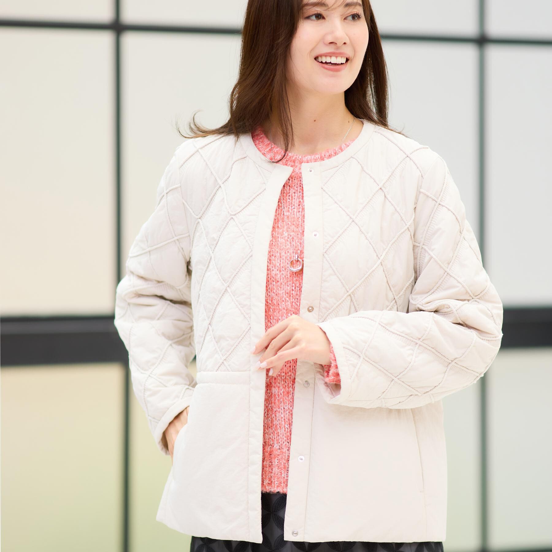 Reflect「【気軽な羽織に◎】中綿キルティングショートコート」|ダウン|