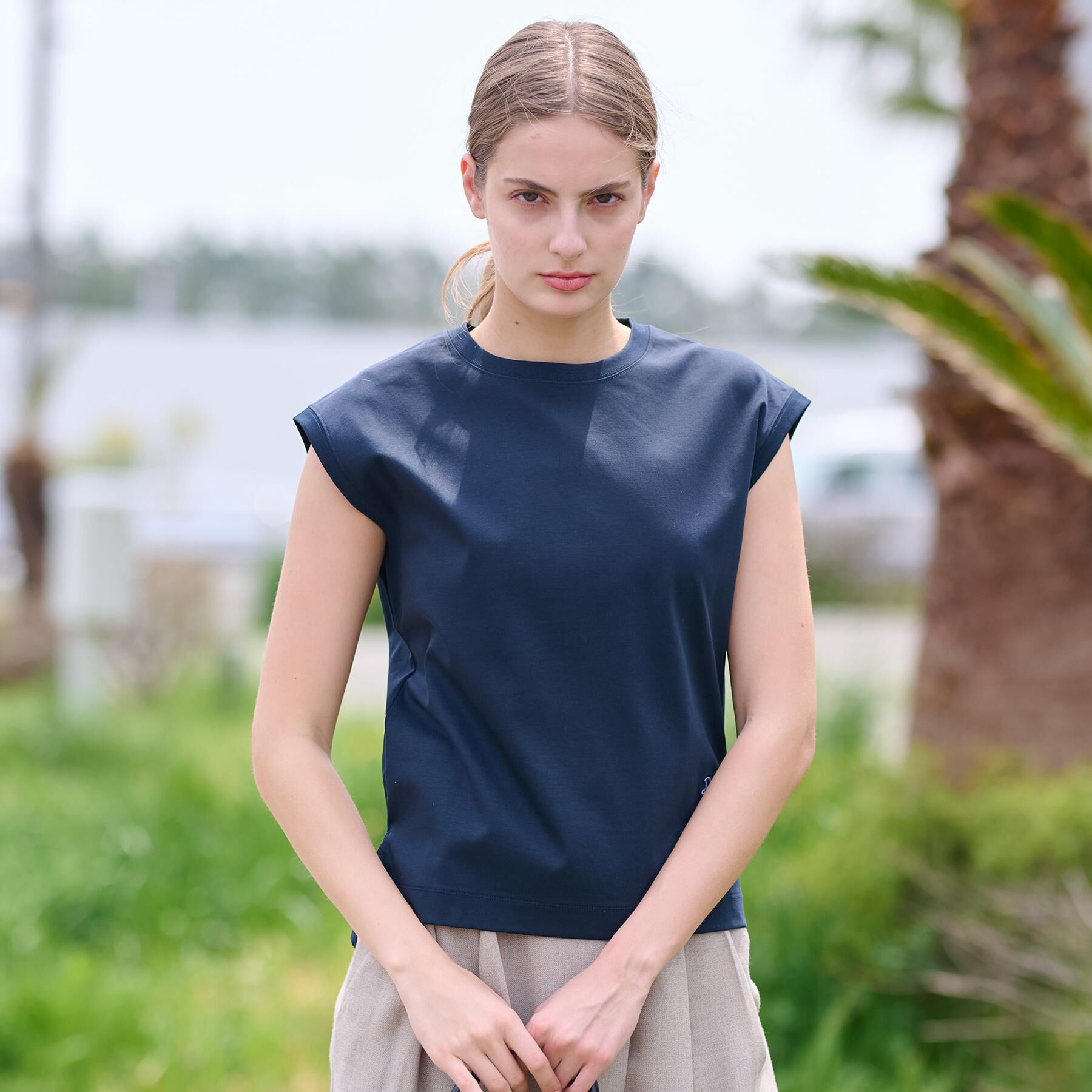 DRESSTERIOR「【接触冷感/抗菌防臭/消臭】アイスクリアコットンフレンチ」|Tシャツ・カットソー|