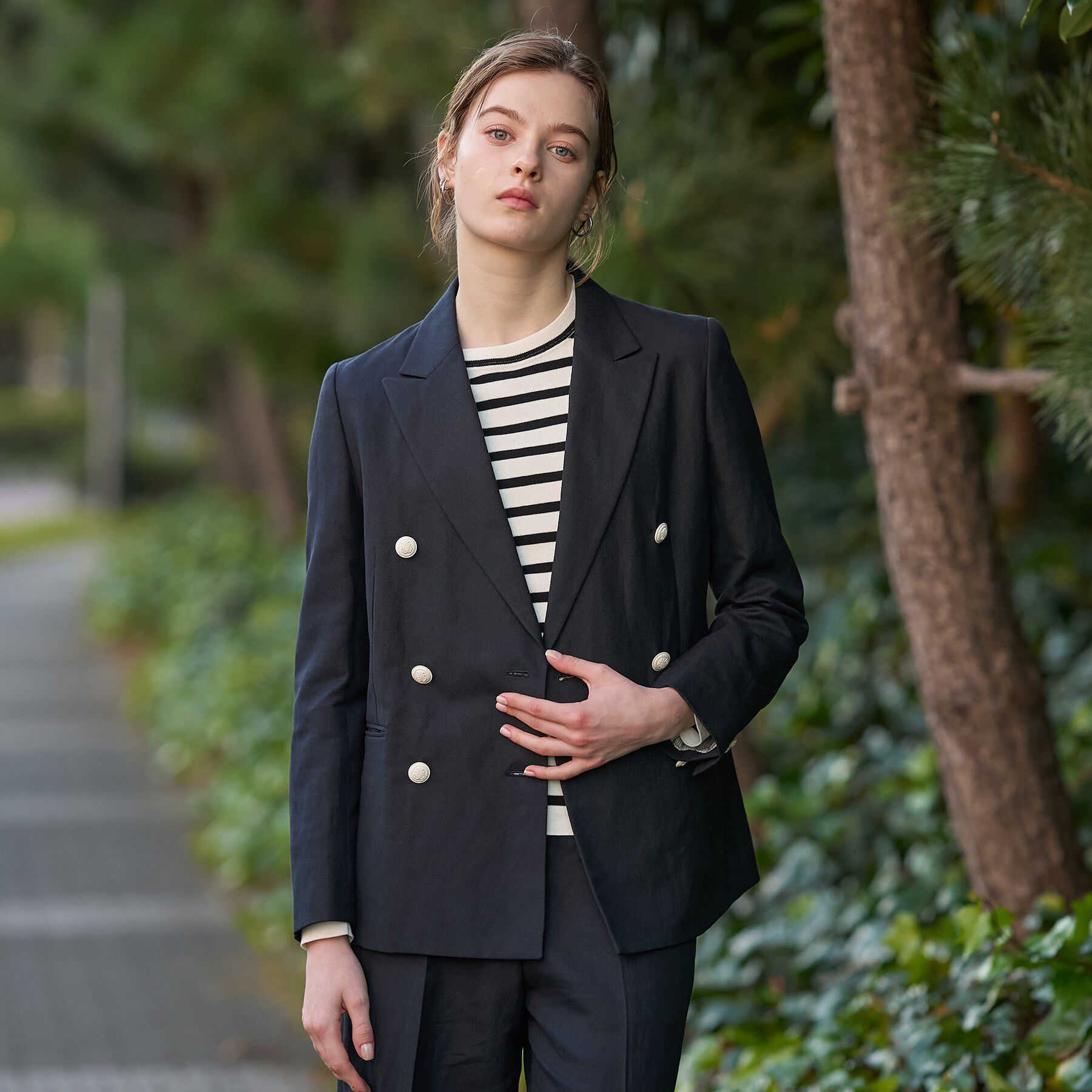 DRESSTERIOR「【セットアップ可】リネンブレンドダブルブレストジャケット」|テーラードジャケット|