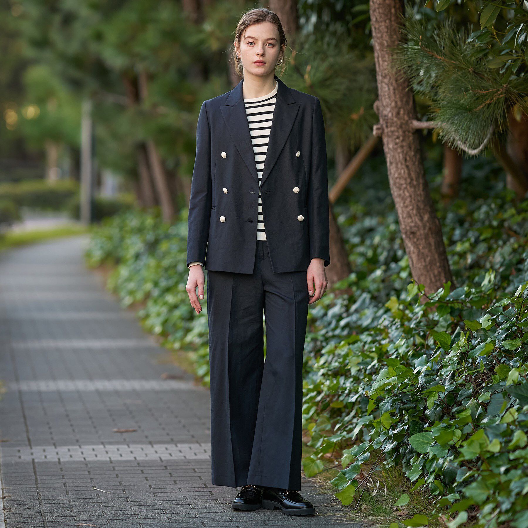 DRESSTERIOR「【セットアップ可】リネンブレンドダブルブレストジャケット」|テーラードジャケット|