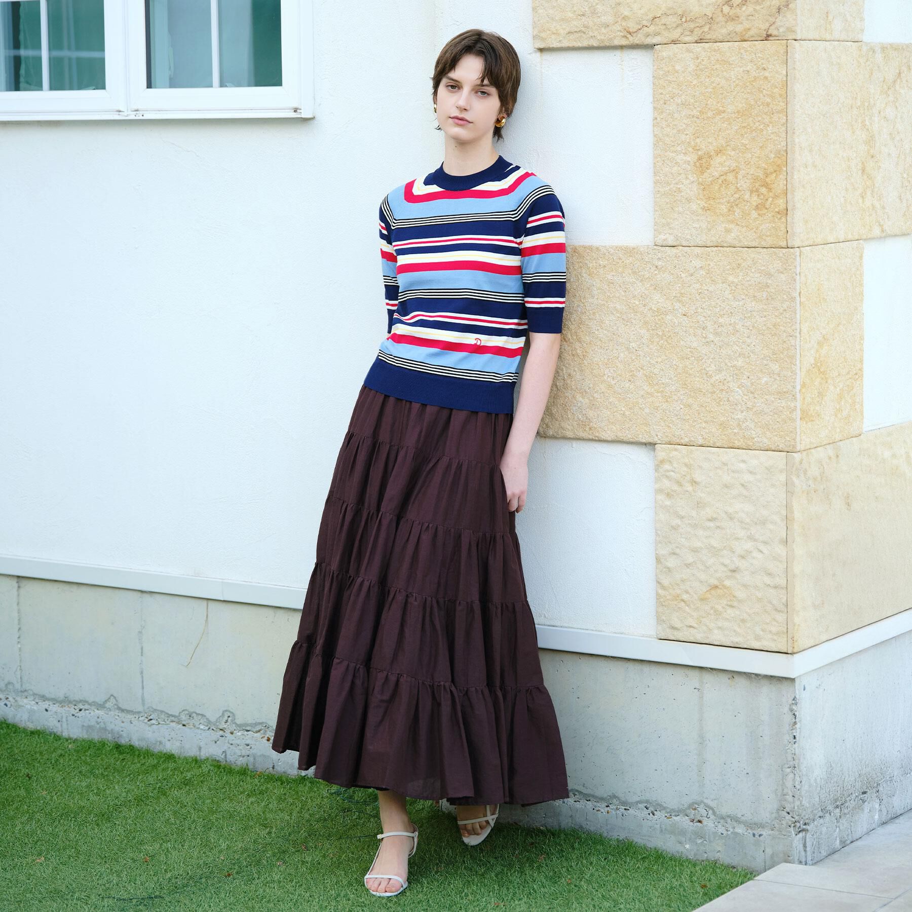 DRESSTERIOR「【再入荷】コットンボイルティアードスカート」|スカート|