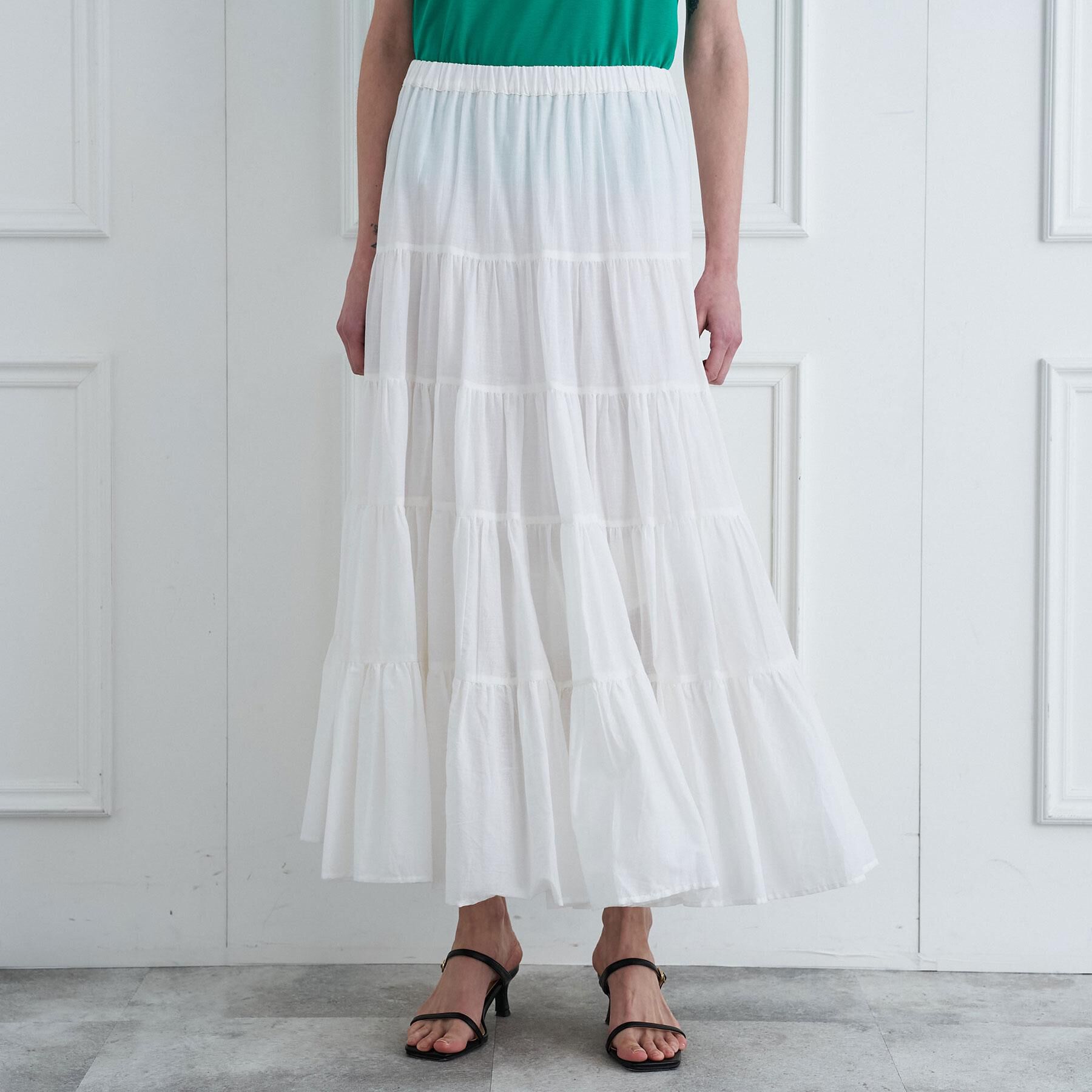 DRESSTERIOR「【再入荷】コットンボイルティアードスカート」|スカート|