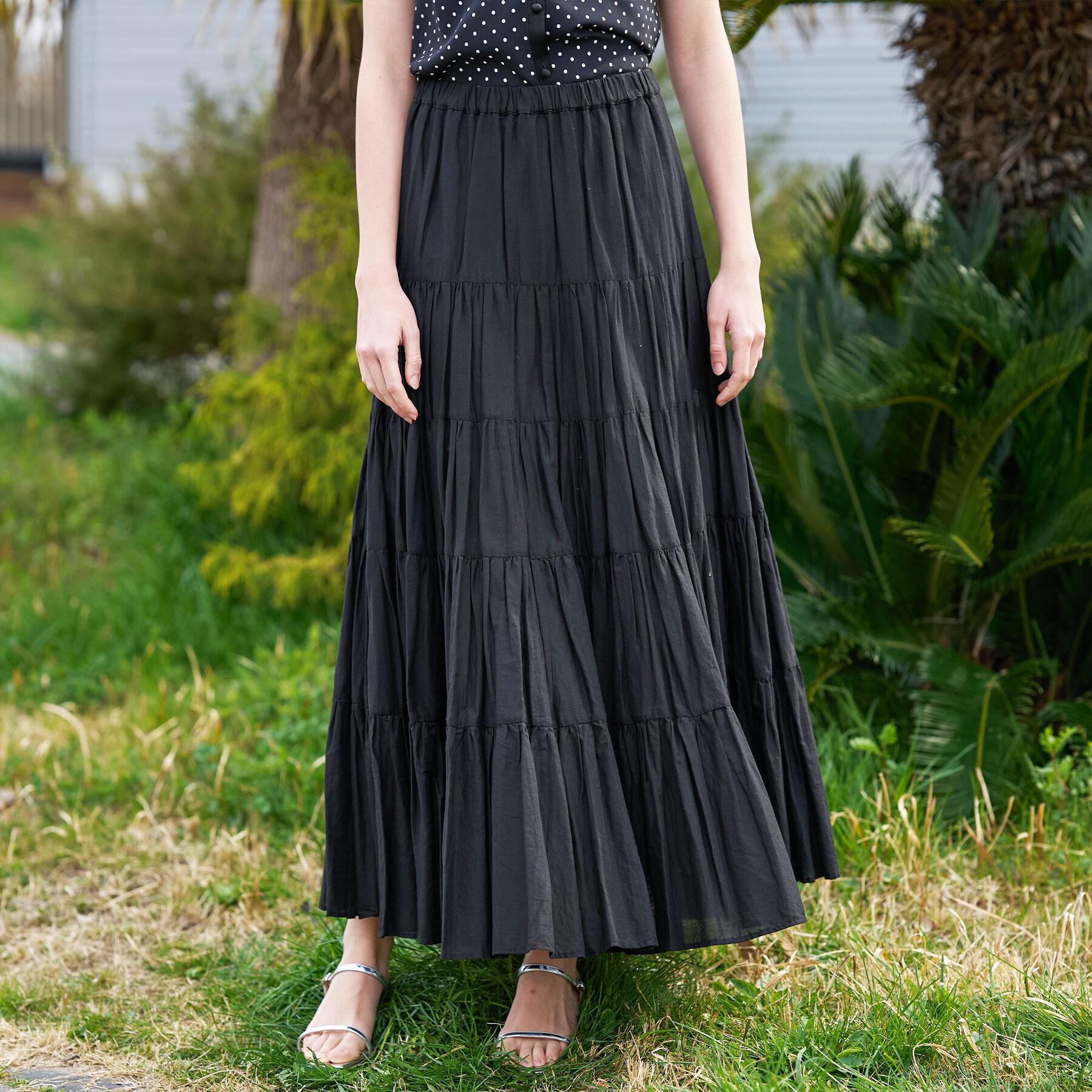 DRESSTERIOR「【再入荷】コットンボイルティアードスカート」|スカート|