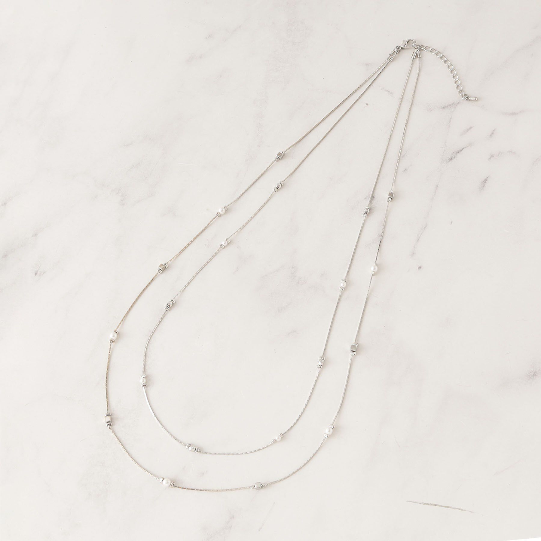 grove「飛ばしメタルパール調ネックレス」|ネックレス|