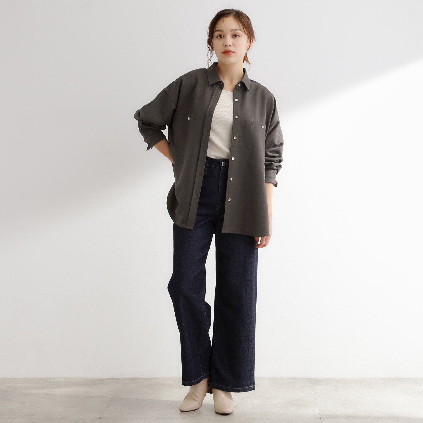 grove「【カセット服/選べる着丈】洗濯機で洗えるオーバーシャツ」|シャツ・ブラウス|