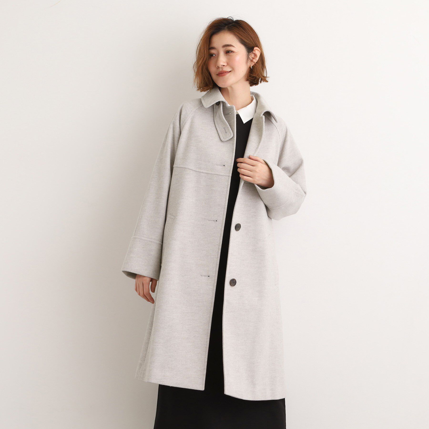 grove「クラシカルな佇まい 大人のステンカラーロングコート」|ステンカラーコート|ベージュ(450)