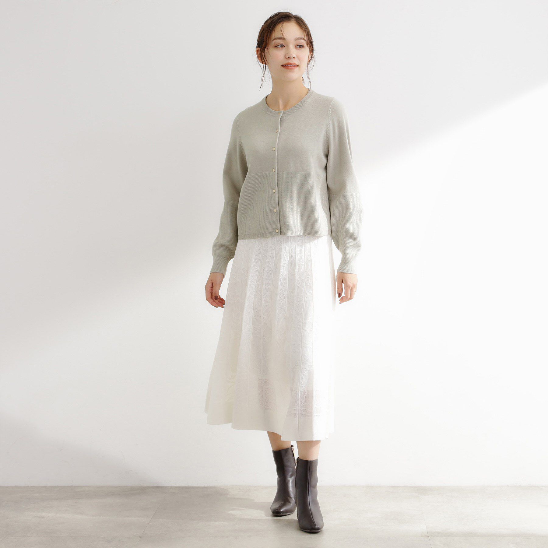 grove「【毛玉軽減／洗える】編地切替カーディガン」|カーディガン|