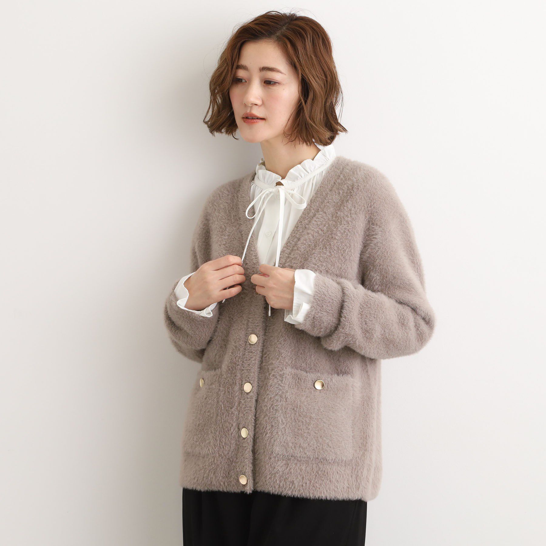 grove「軽やかフェザーで魅せる、クラシカルな主役カーディガン」|カーディガン|