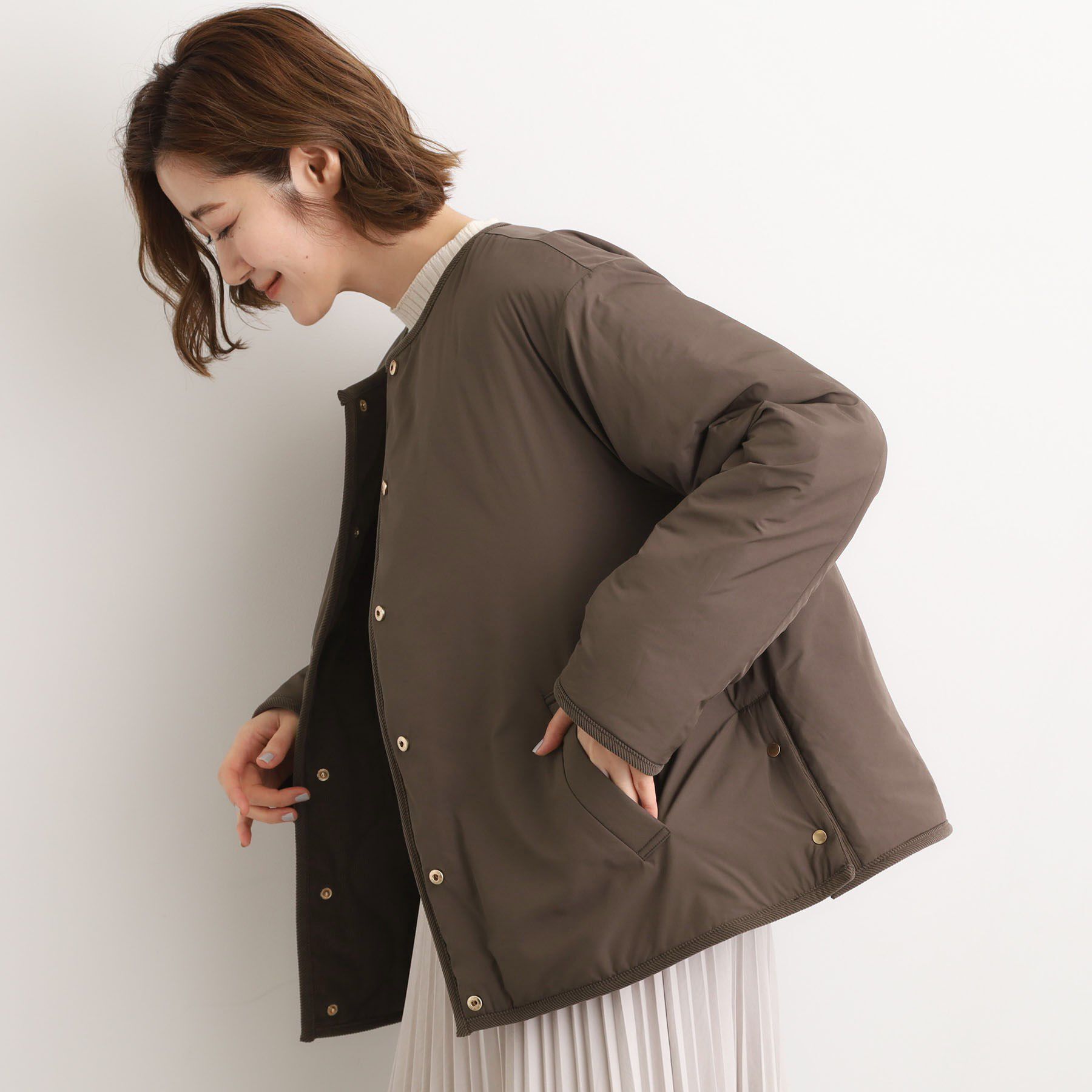 grove「【2WAY・リバーシブル】大人が着たい上品コーデュロイジャケット」|ダウン|