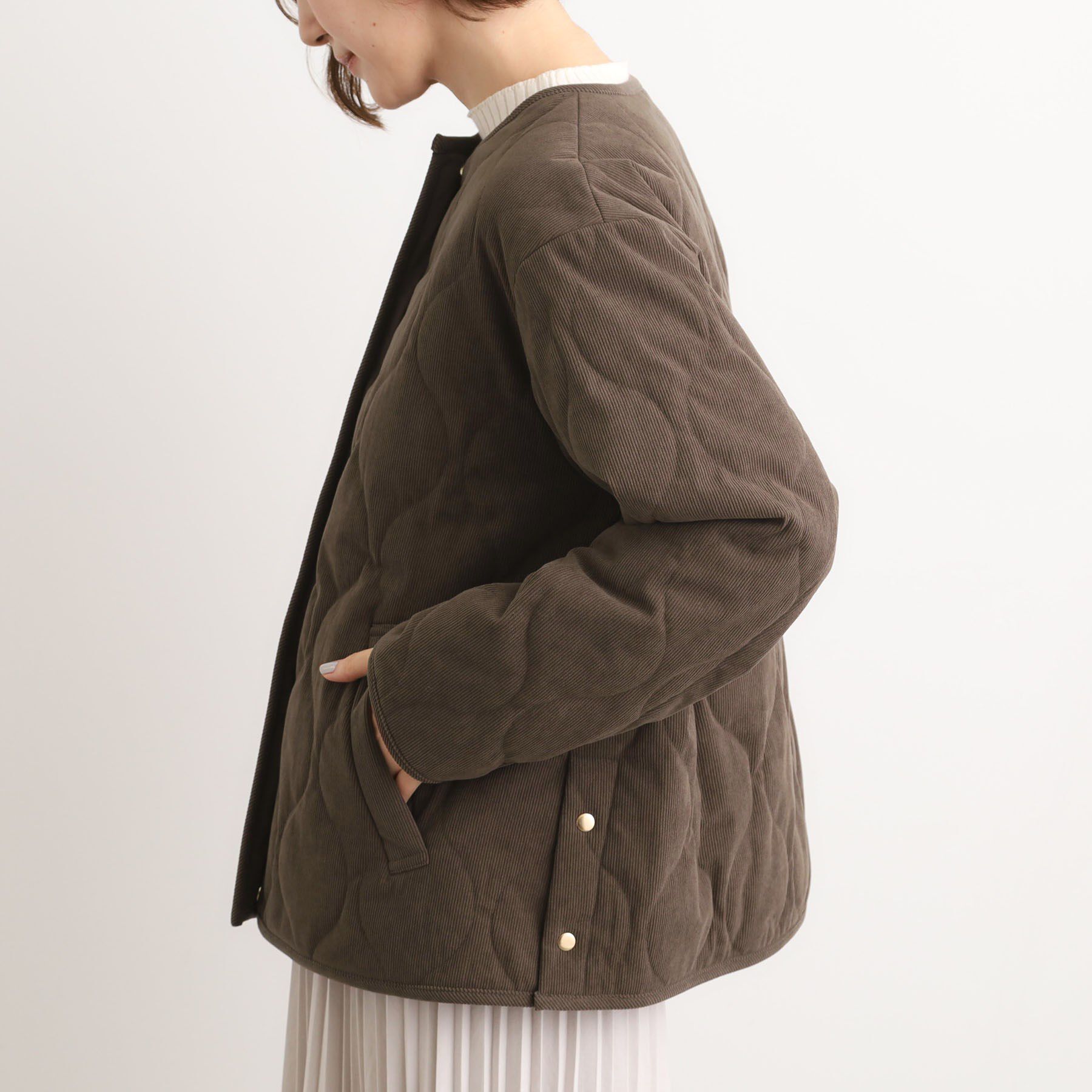 grove「【2WAY・リバーシブル】大人が着たい上品コーデュロイジャケット」|ダウン|