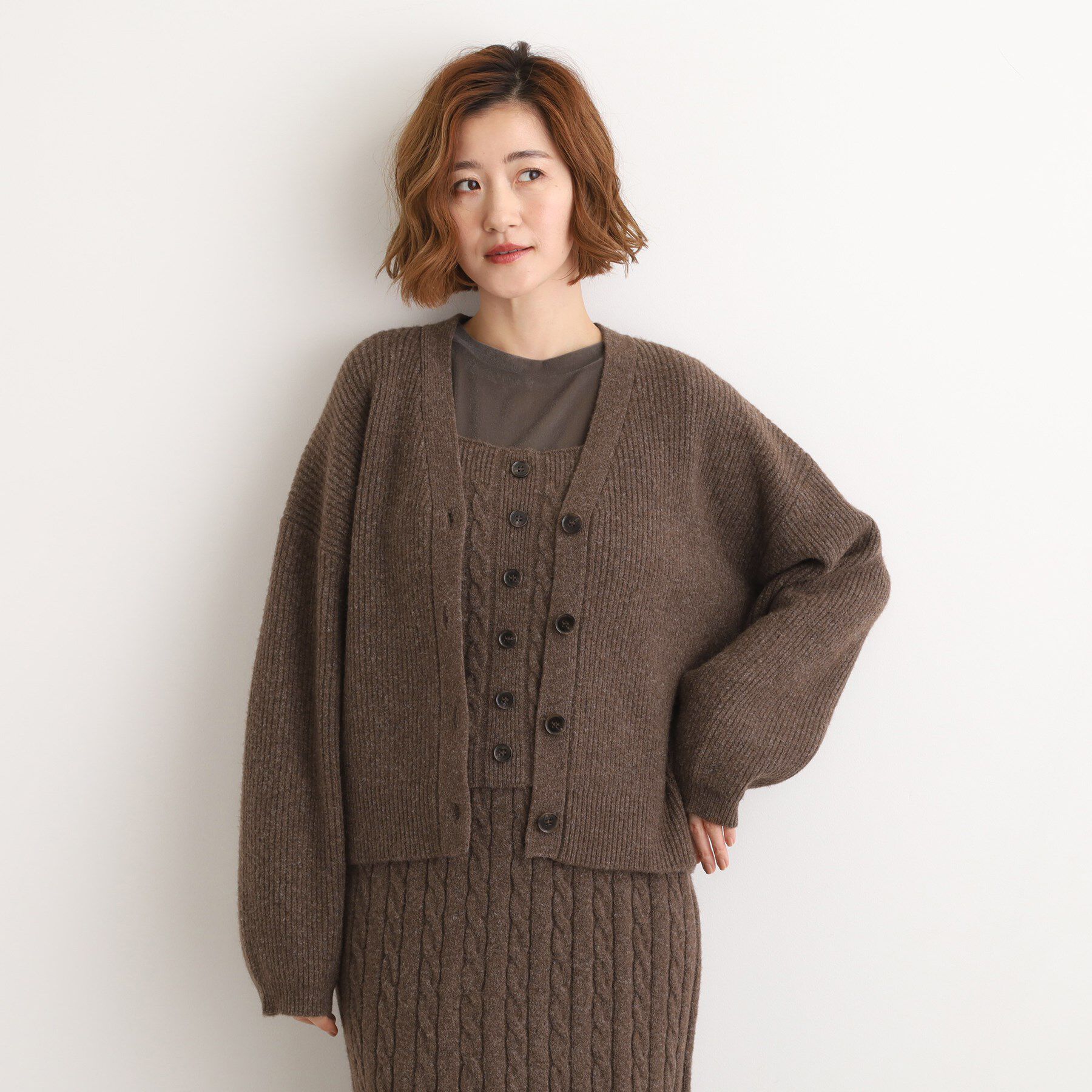 grove「【SETITEM】オーバーサイズ畔カーディガン」|カーディガン|