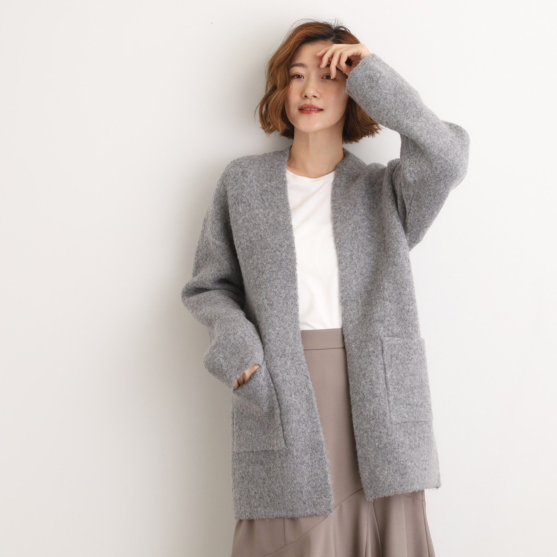 grove「軽やかに着流す　ブークレニットコーディガン」|カーディガン|