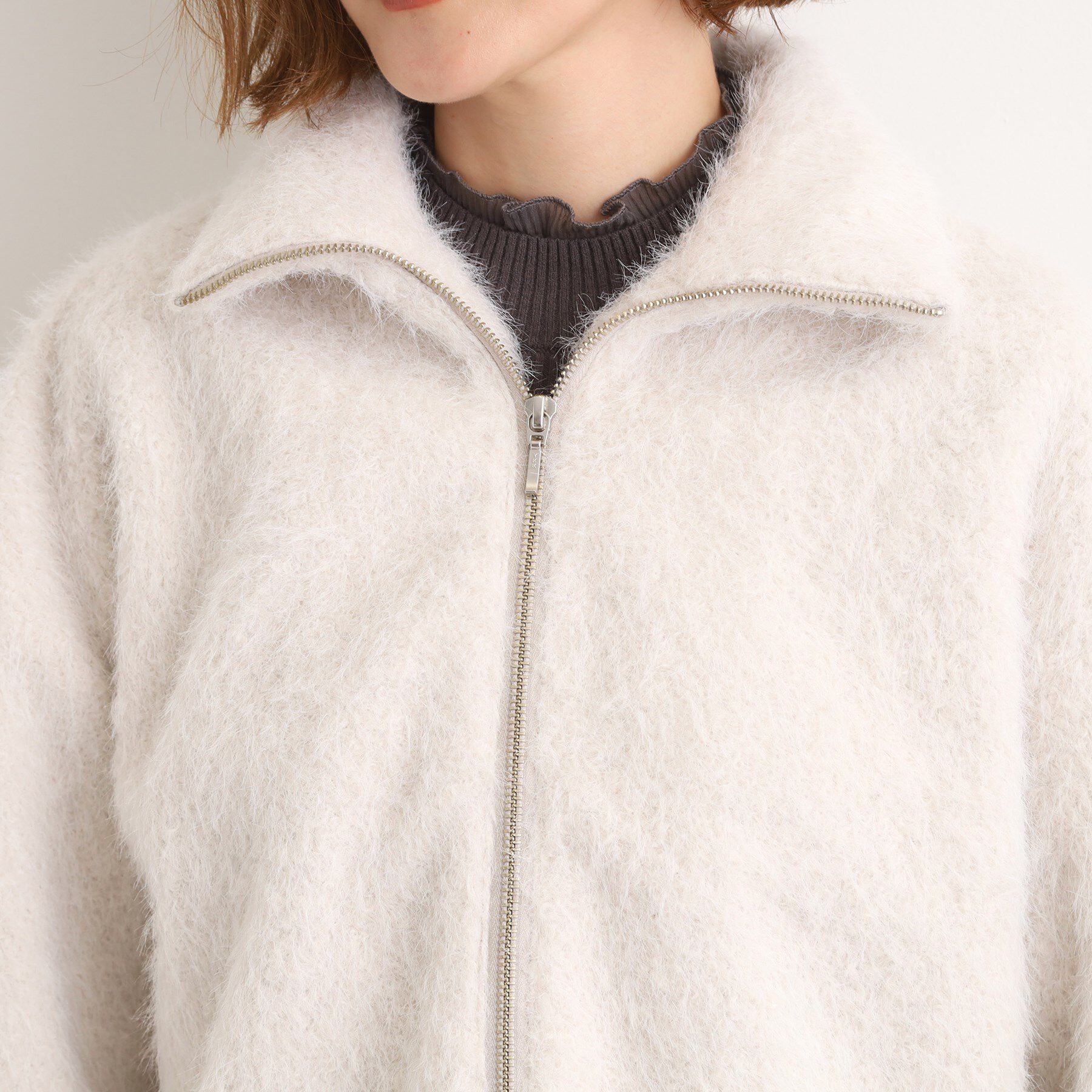 grove「ふんわりと包み込む、リュクスなフェイクファーブルゾン」|ブルゾン・スタジャン|