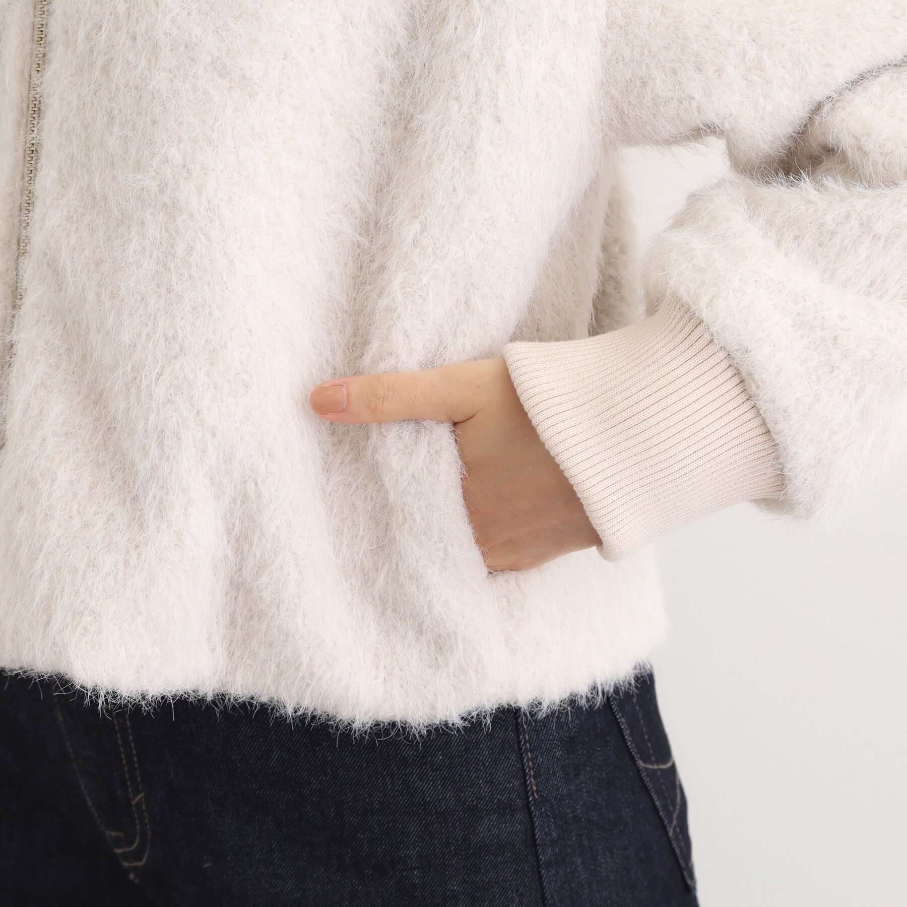 grove「ふんわりと包み込む、リュクスなフェイクファーブルゾン」|ブルゾン・スタジャン|