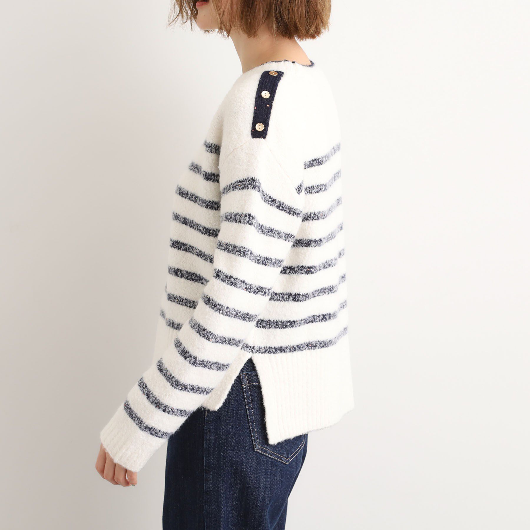 grove「ボーダーブークレーニット」|ニット・セーター|