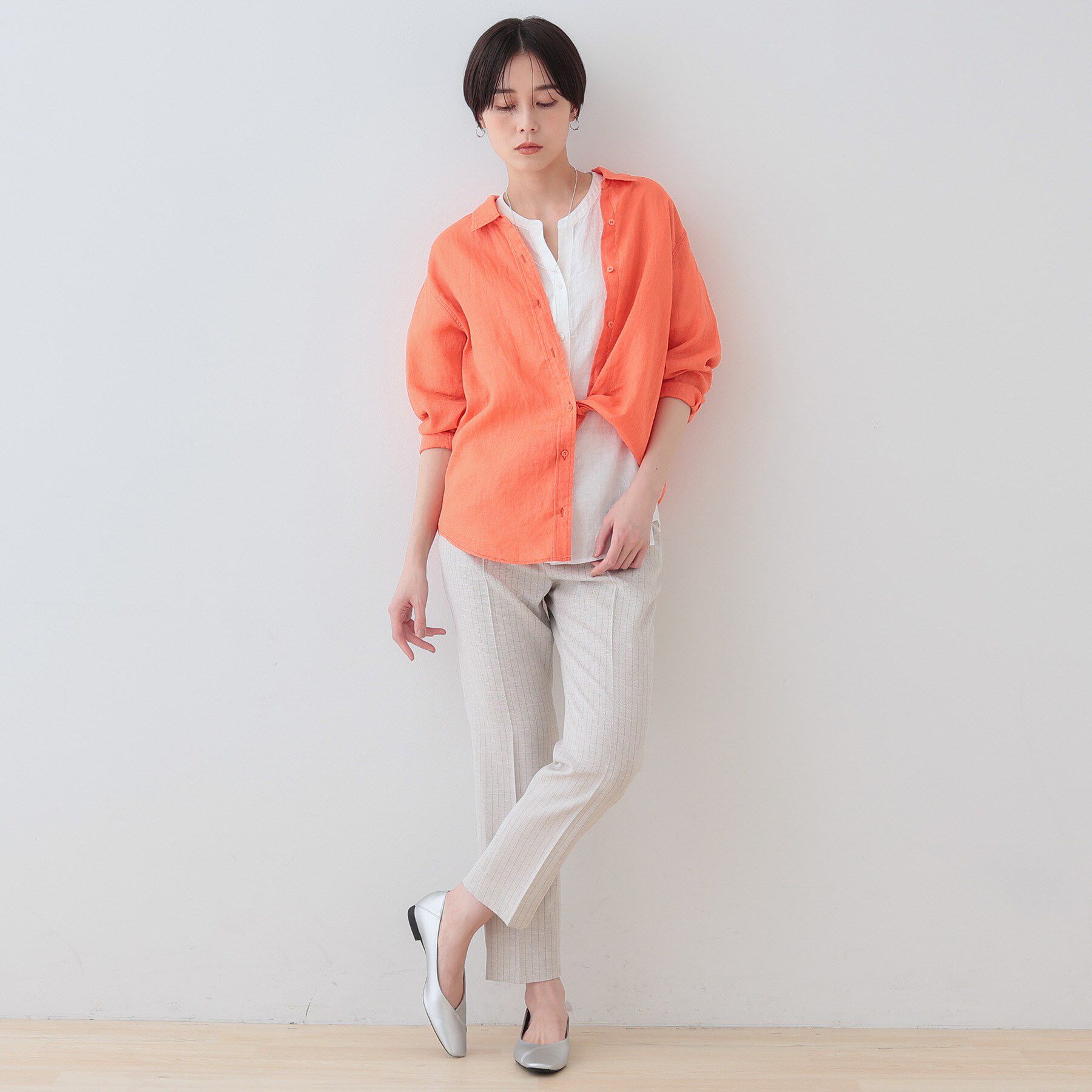 INDIVI「【毎年人気！／フレンチリネン】ベーシックシャツ」|シャツ・ブラウス|