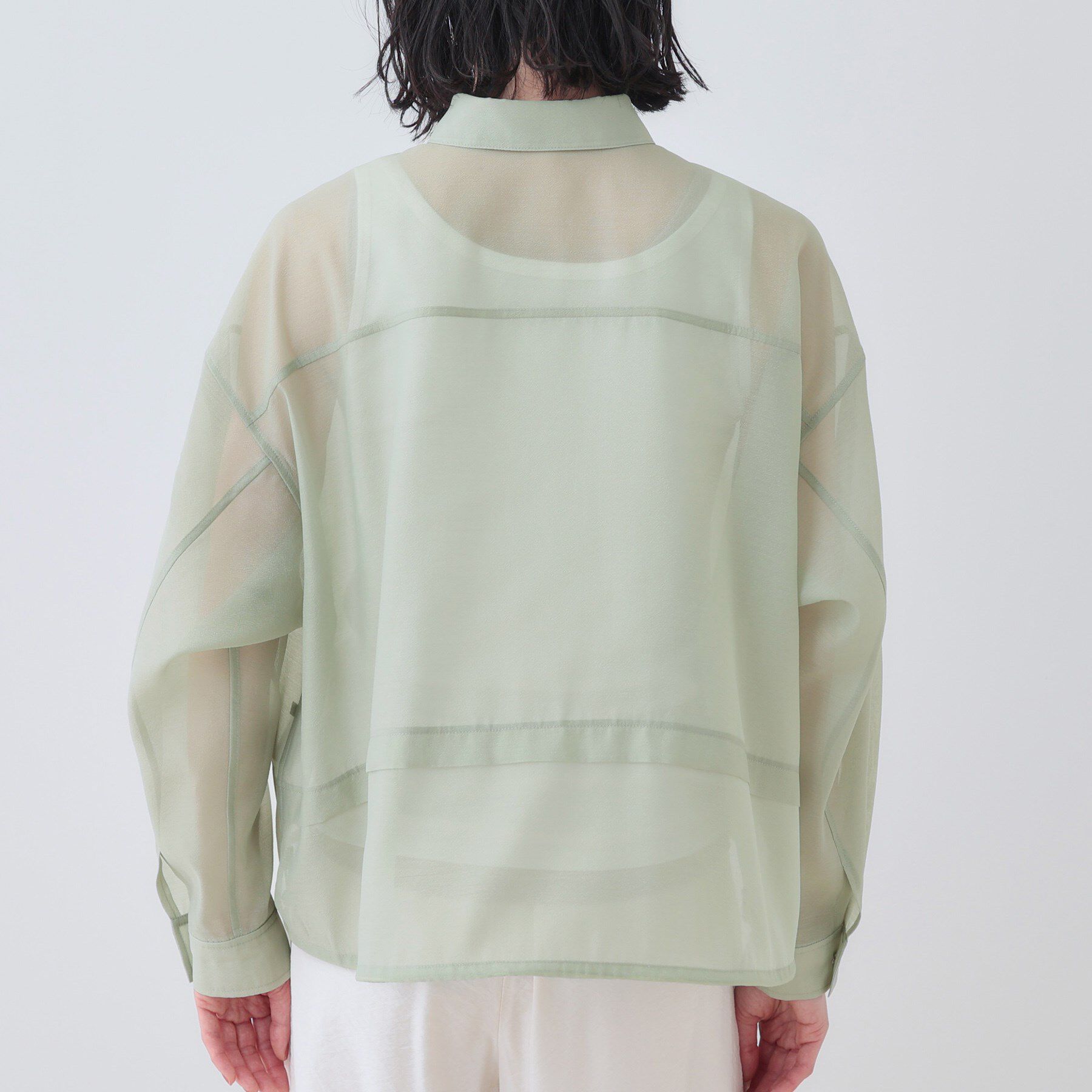 INDIVI「【洗える／ドロスト付】トレンドシアーシャツ」|シャツ・ブラウス|