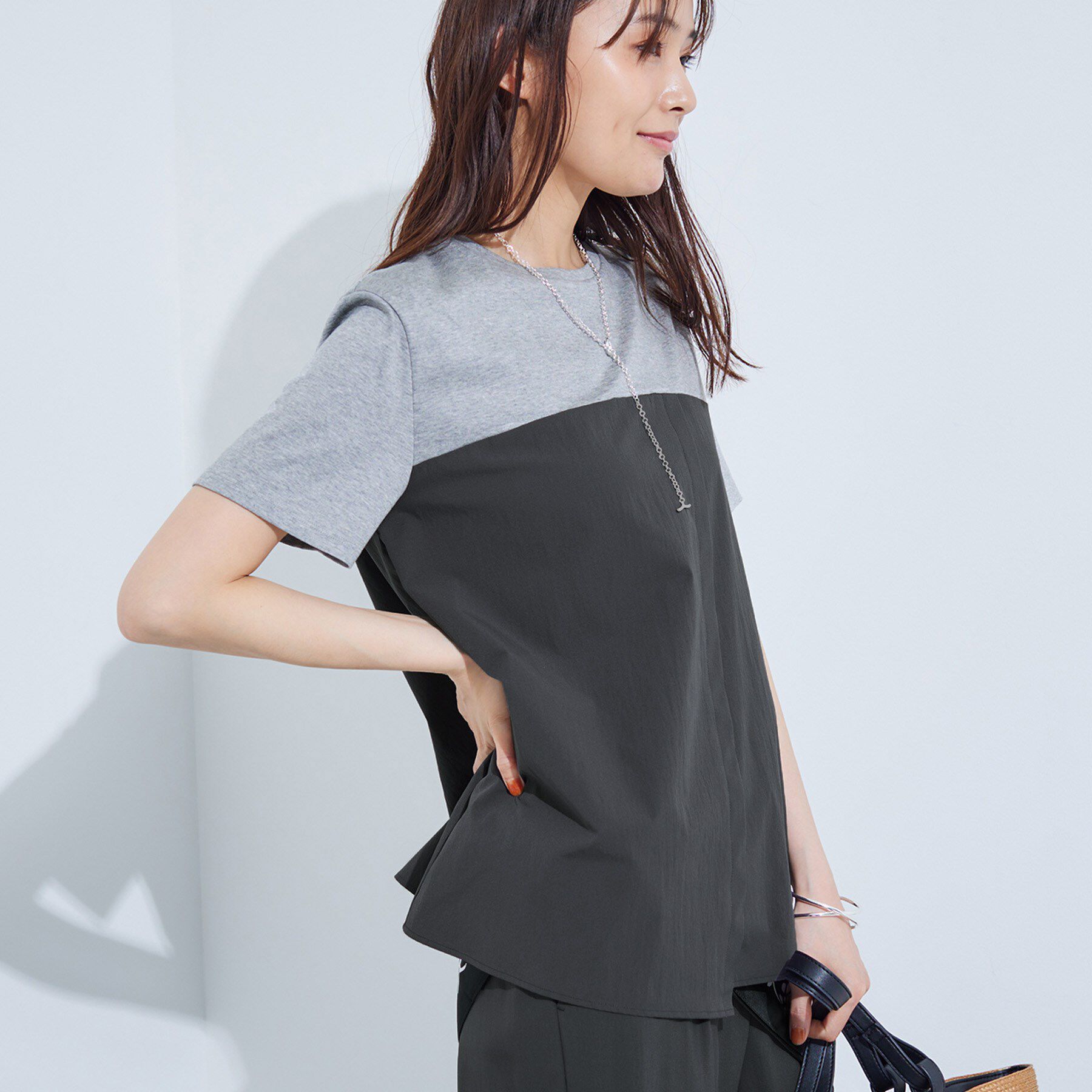 INDIVI「【洗える】ビスチェレイヤード風トップス」|Tシャツ・カットソー|