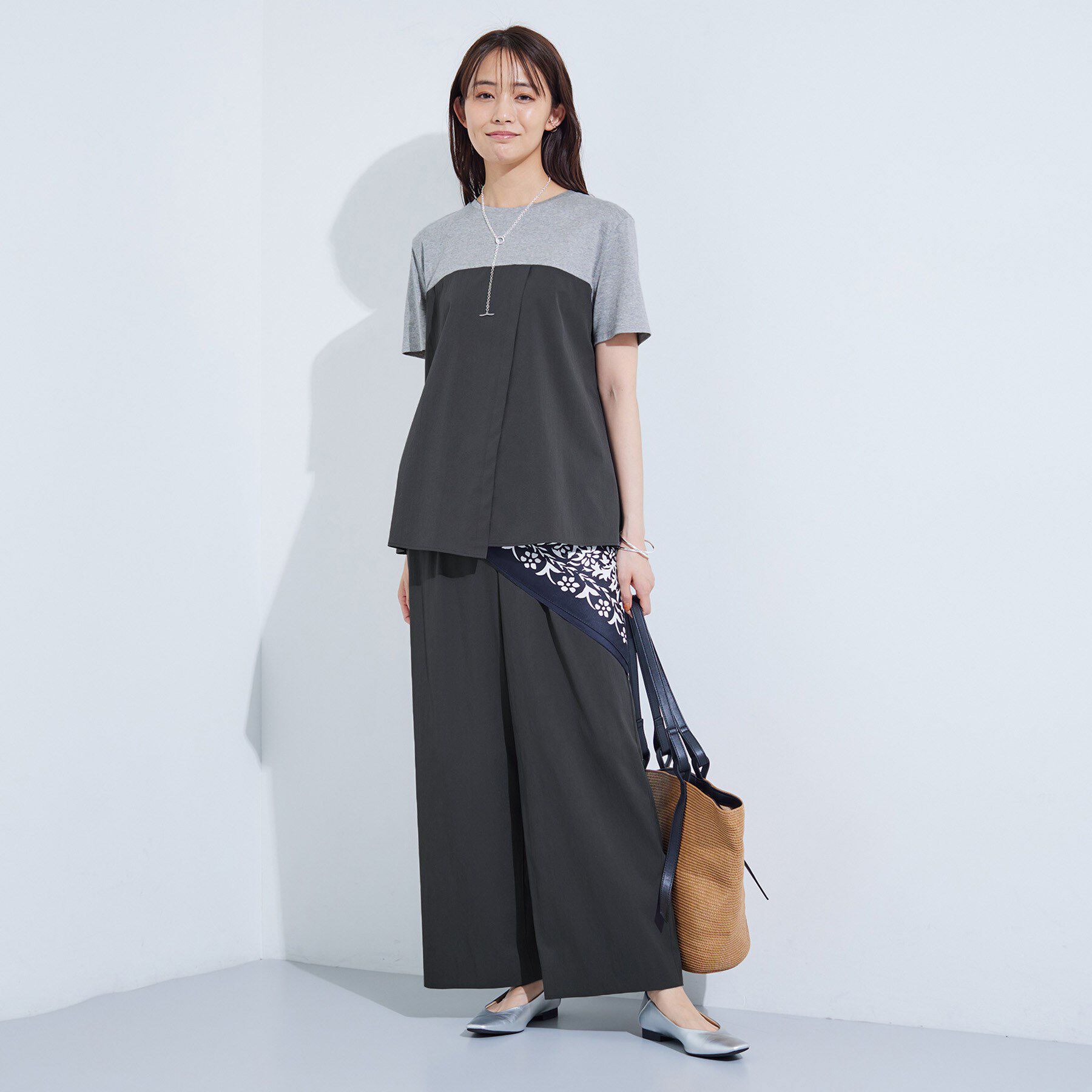 INDIVI「【洗える】ビスチェレイヤード風トップス」|Tシャツ・カットソー|