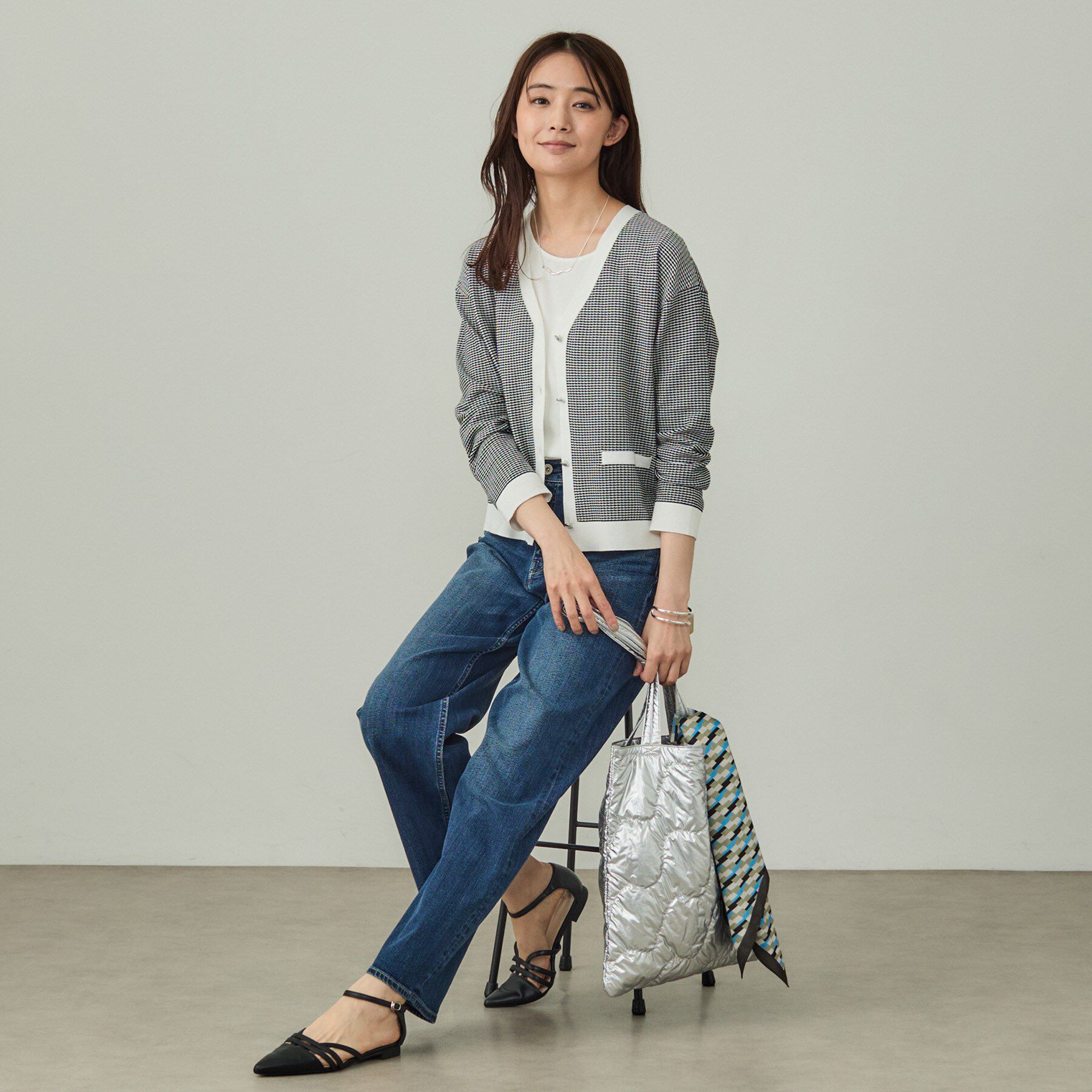 INDIVI「【軽く羽織れる/洗える】ジャケット風カーディガン」|カーディガン|