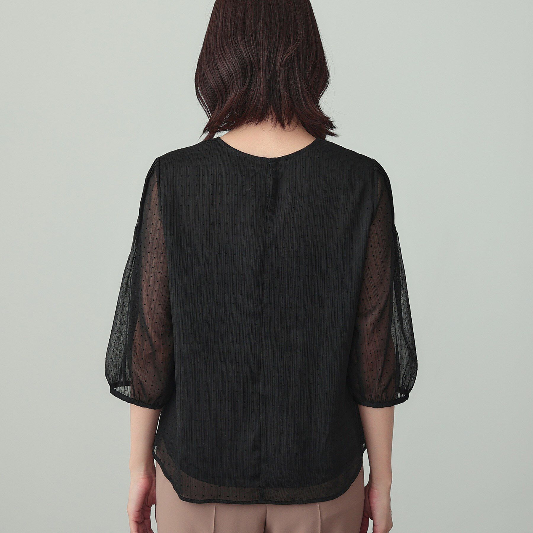 INDIVI「フロッキードットブラウス」|シャツ・ブラウス|