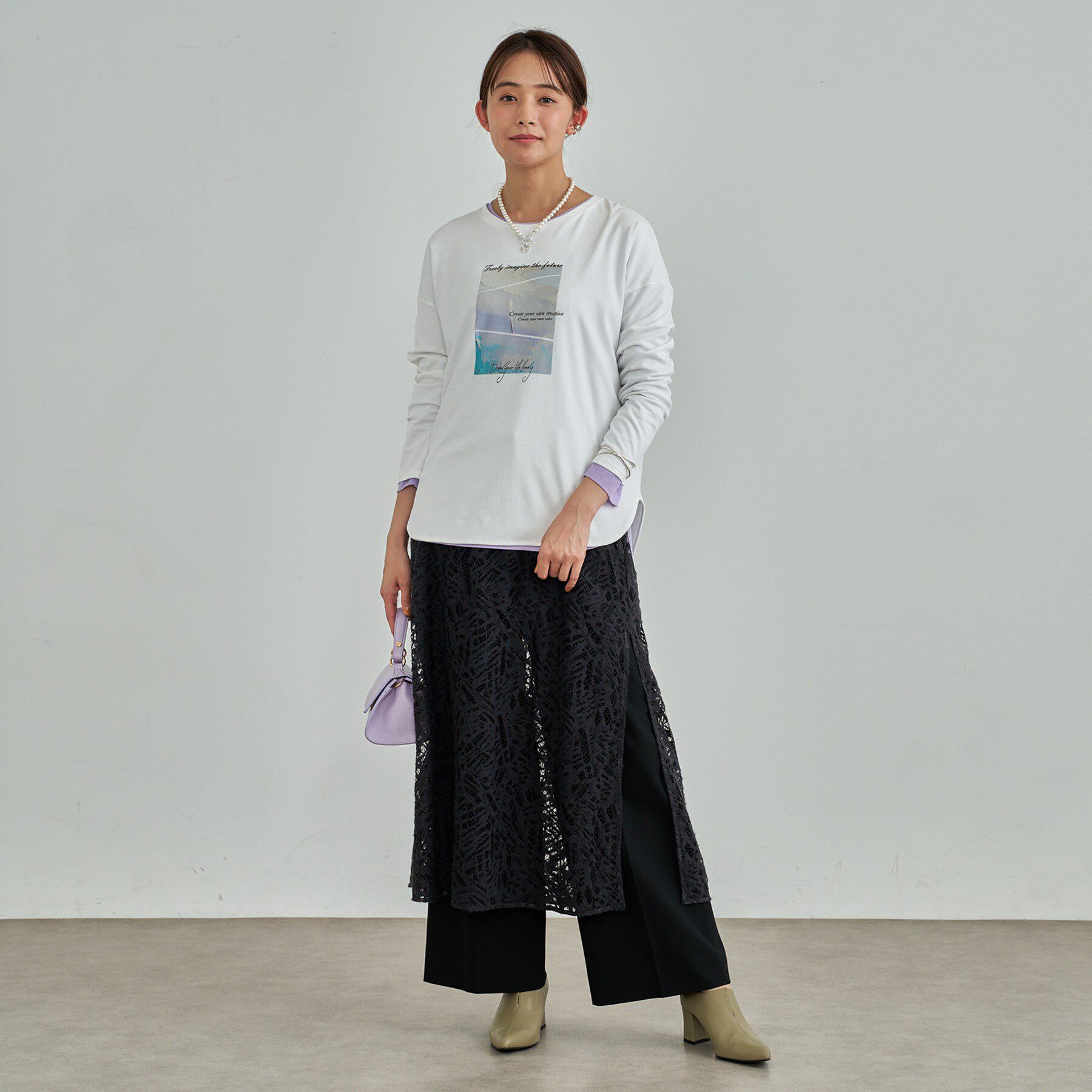 INDIVI「【UVケア】プリントフォトロングTシャツ」|Tシャツ・カットソー|