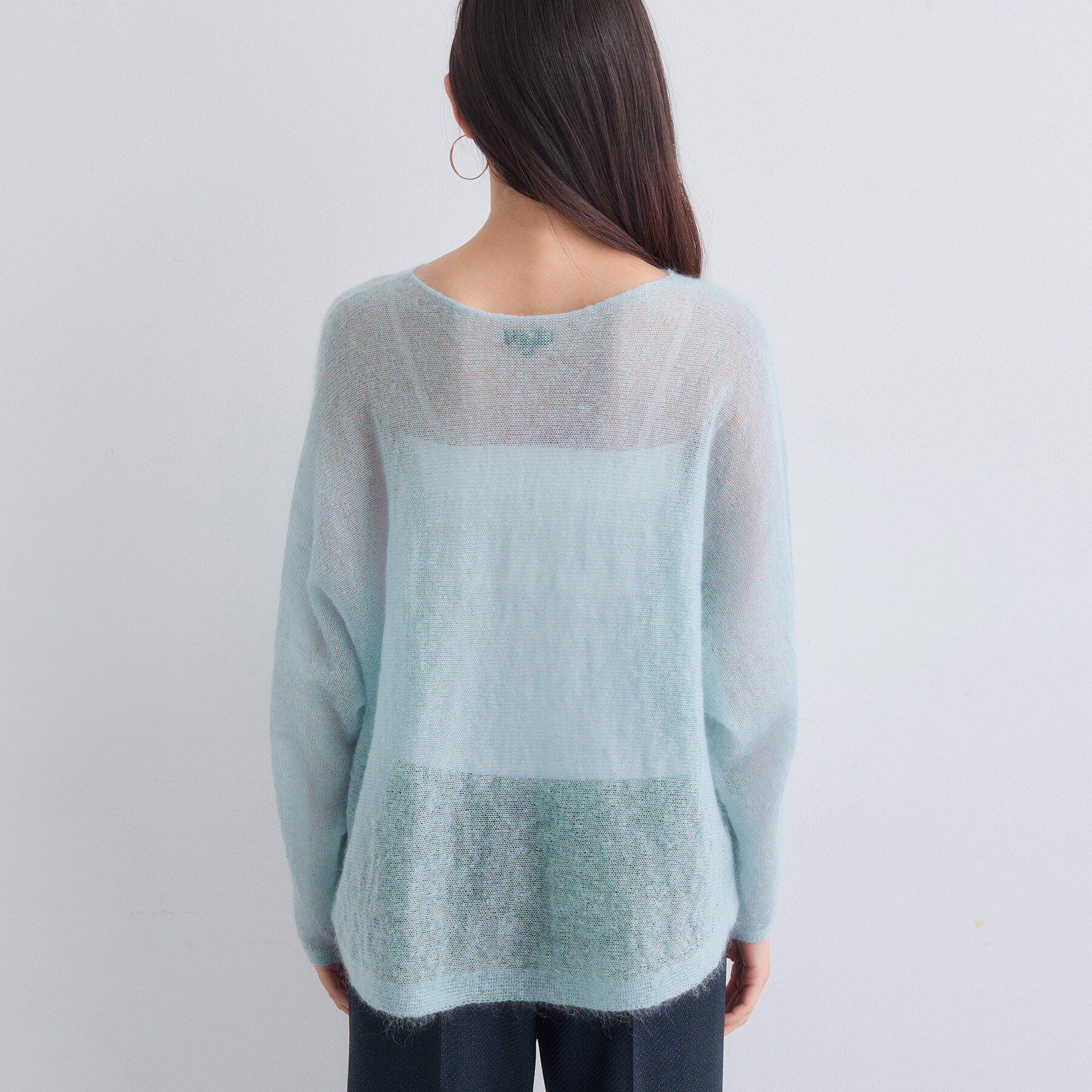 INDIVI「【キッドモヘヤ素材】ラウンドヘムニット」|ニット・セーター|