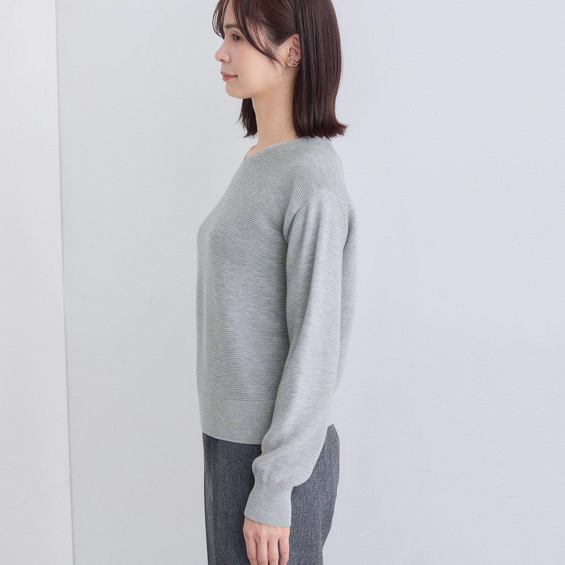 INDIVI「【ウール混ラメ素材】Vネック煌めきニット」|ニット・セーター|