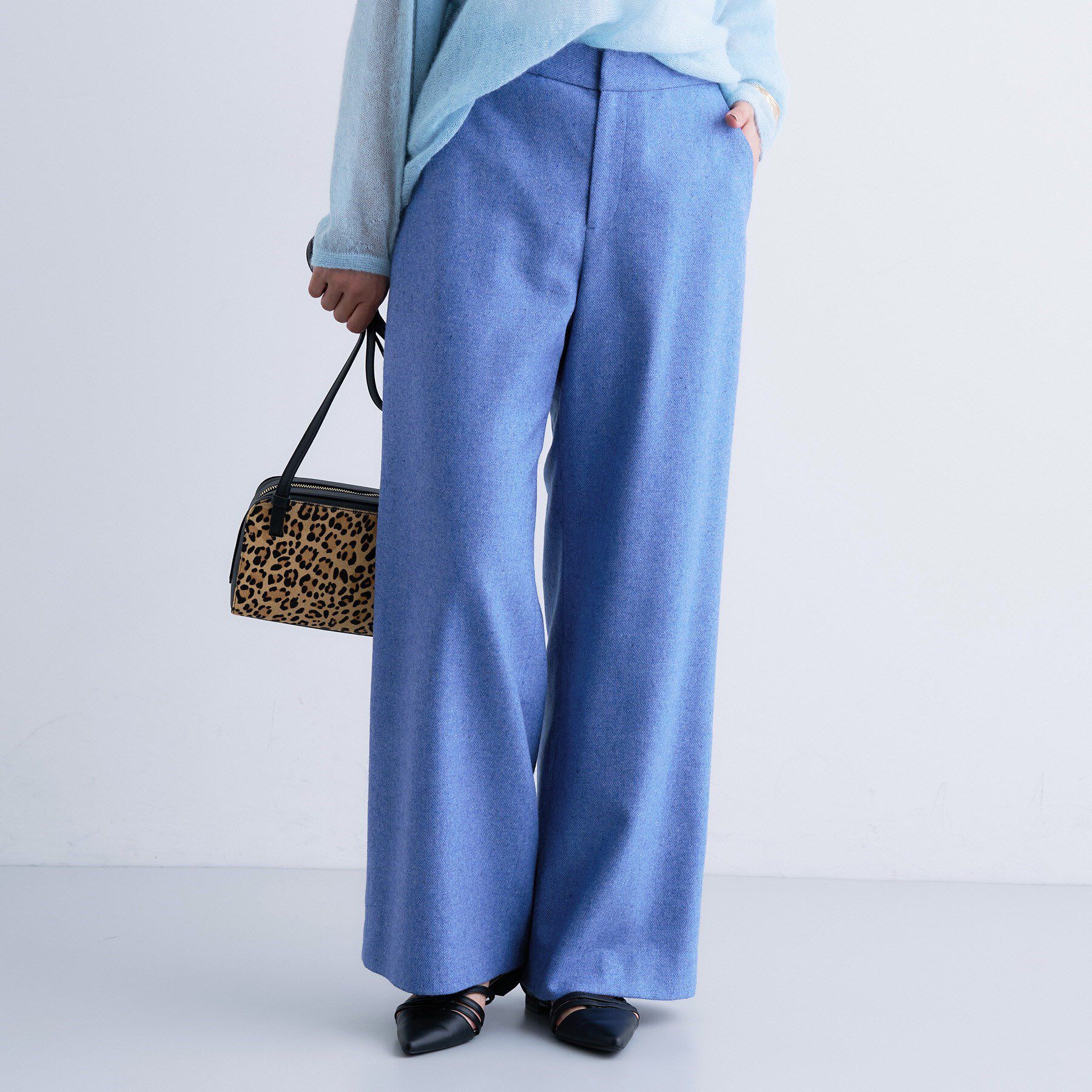 INDIVI「【褒められパンツ／ウール混】ウォームウール ワイドパンツ」|その他|