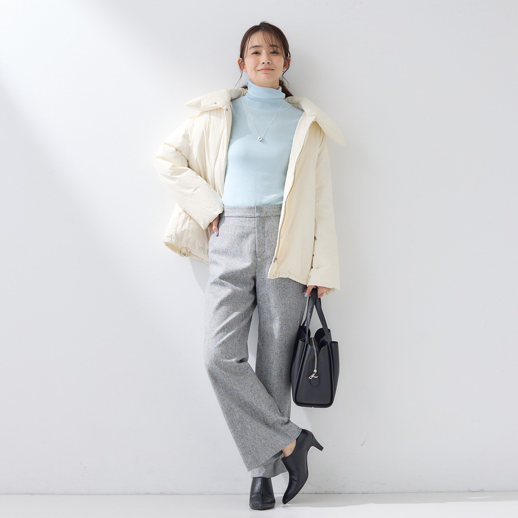 INDIVI「【褒められパンツ／ウール混】ウォームウール ワイドパンツ」|その他|