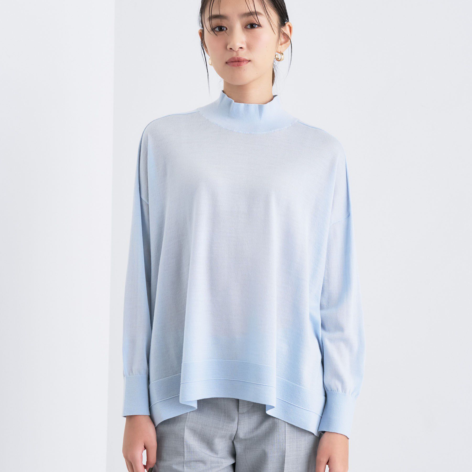 INDIVI「【洗える／毛玉になりにくい】エクストラファインウール ハイネックニット」|ニット・セーター|