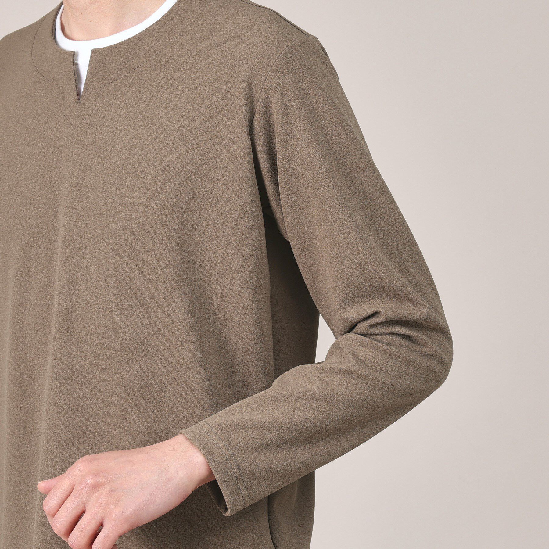 TAKEO KIKUCHI「【Made in JAPAN】フェイクレイヤード　キーネック　カットソー」|Tシャツ・カットソー|