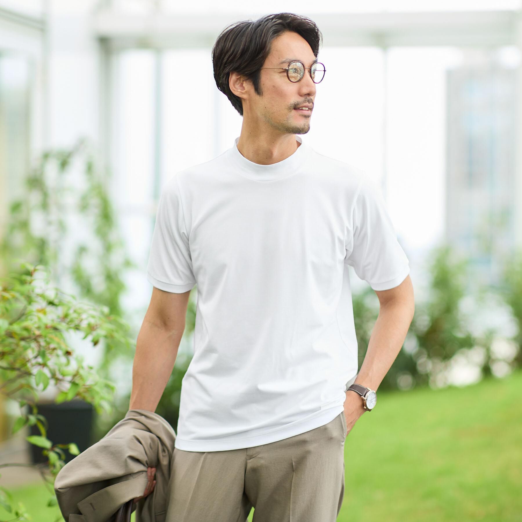 TAKEO KIKUCHI「【COOL CITY WEAR】インドライ天竺モックネック プルオーバー /吸汗速乾」|Tシャツ・カットソー|