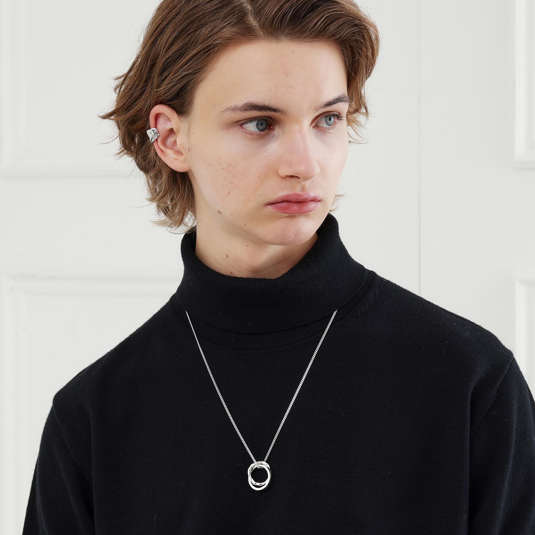 TAKEO KIKUCHI「カラードトップ ダブルリングネックレス」|ネックレス|