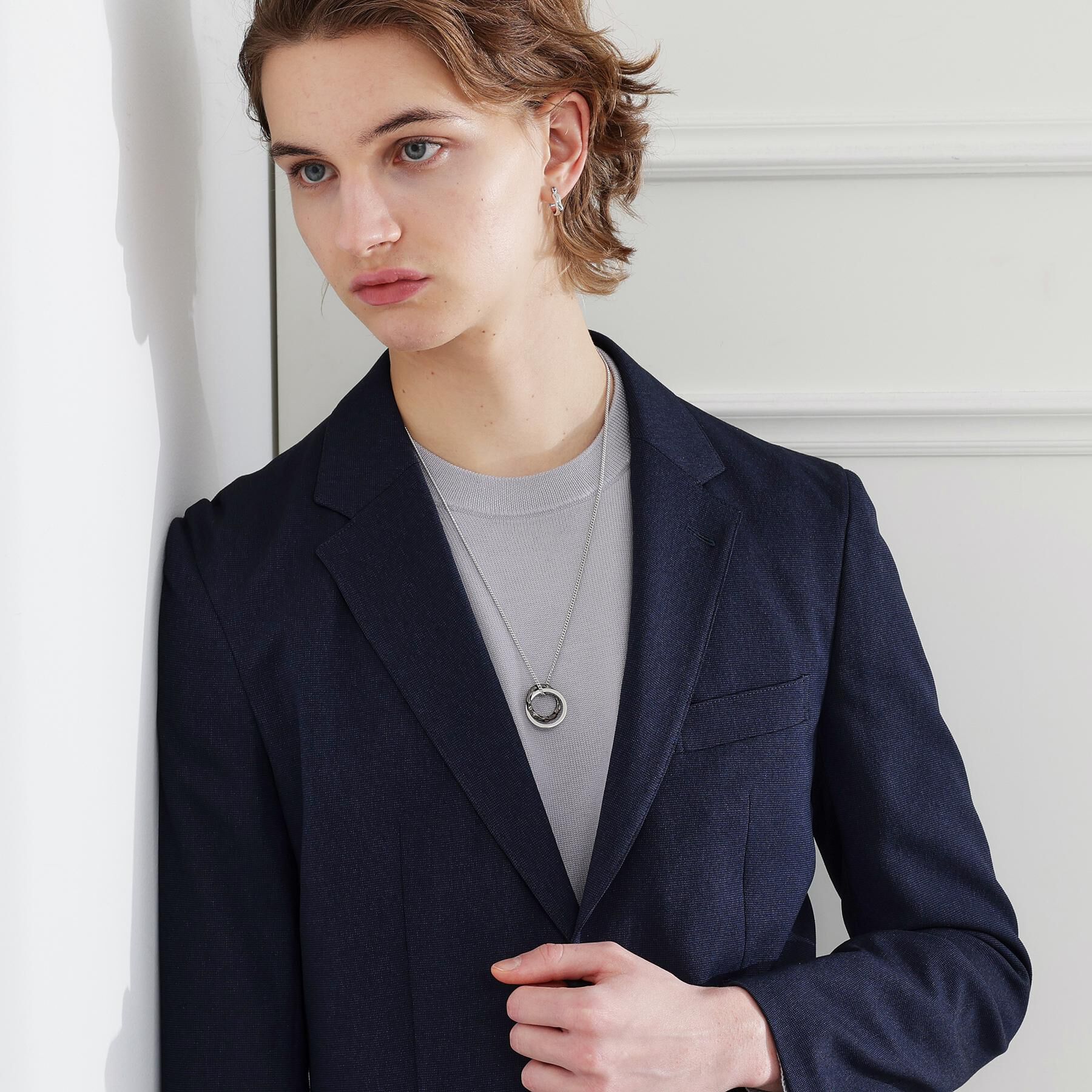 TAKEO KIKUCHI「カラードトップ ダブルリングネックレス」|ネックレス|