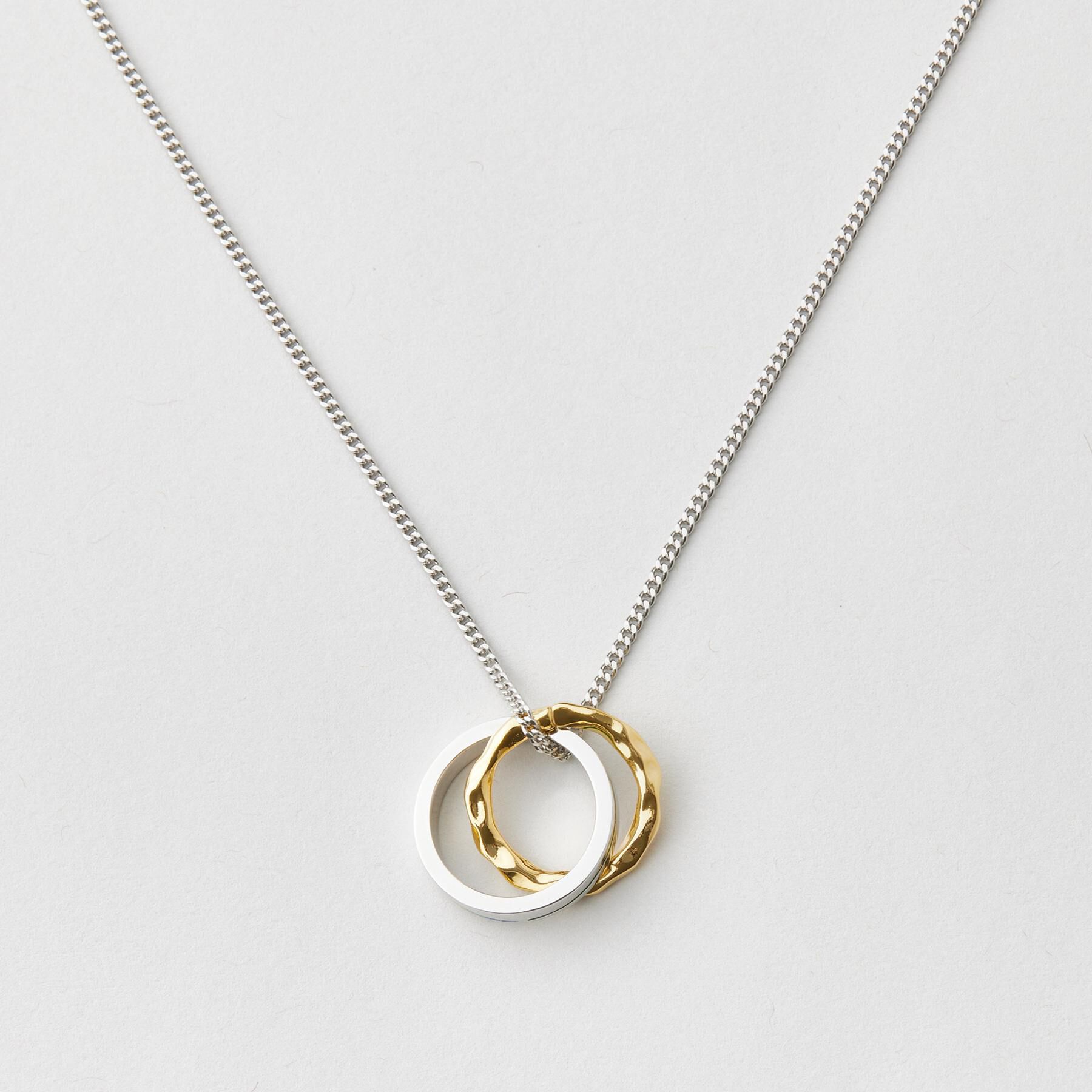 TAKEO KIKUCHI「カラードトップ ダブルリングネックレス」|ネックレス|シルバー(506)