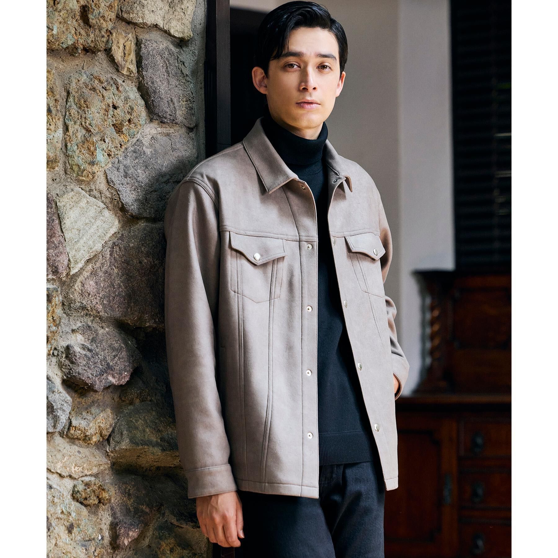 TAKEO KIKUCHI「【JUST ONE LAYER】ダウンファブリック ブルゾン」|ブルゾン・スタジャン|カーキベージュ(05