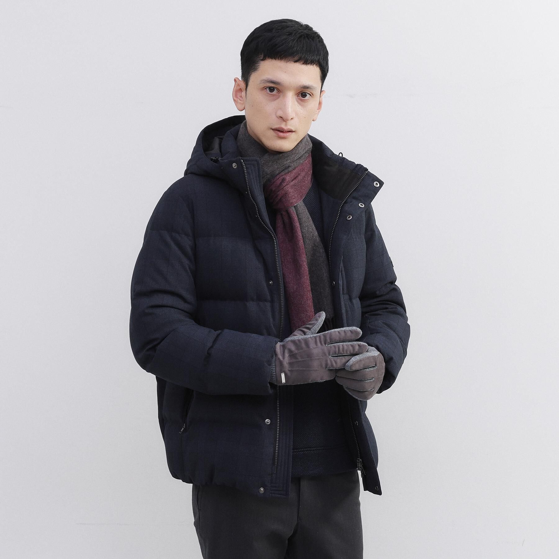 TAKEO KIKUCHI「スエード調ニットコンビ ウォッシャブルグローブ」|手袋|