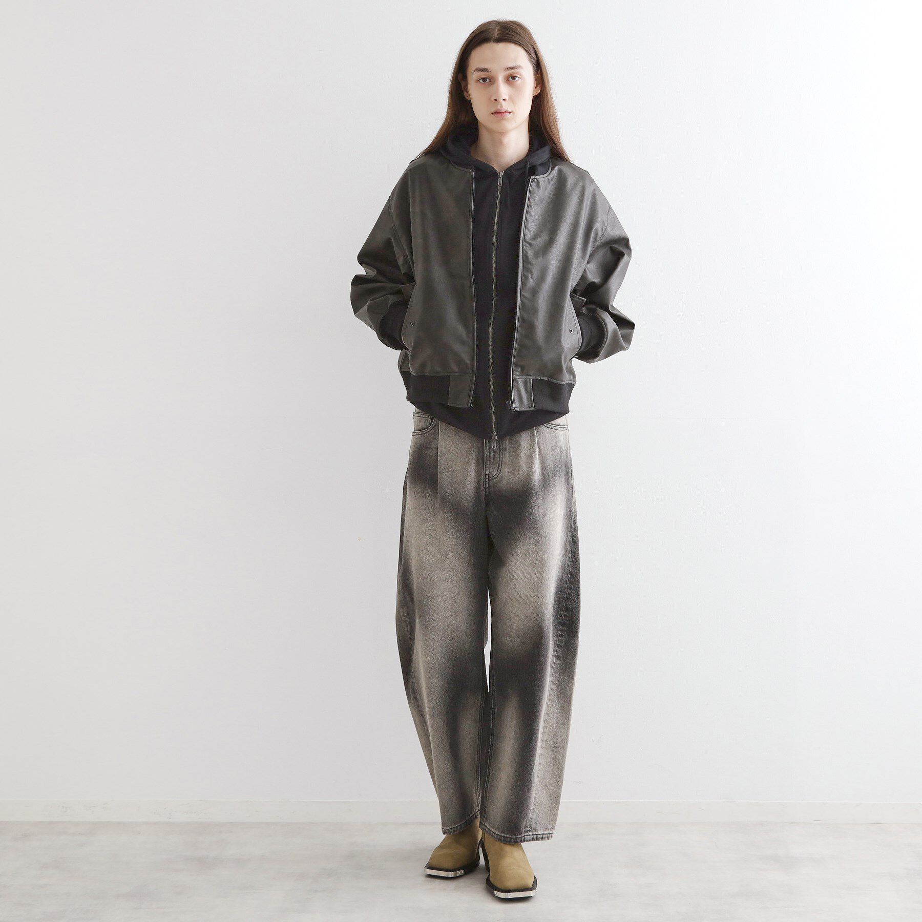 tk.TAKEO KIKUCHI「シンセティックレザー MA－1」|ブルゾン・スタジャン|