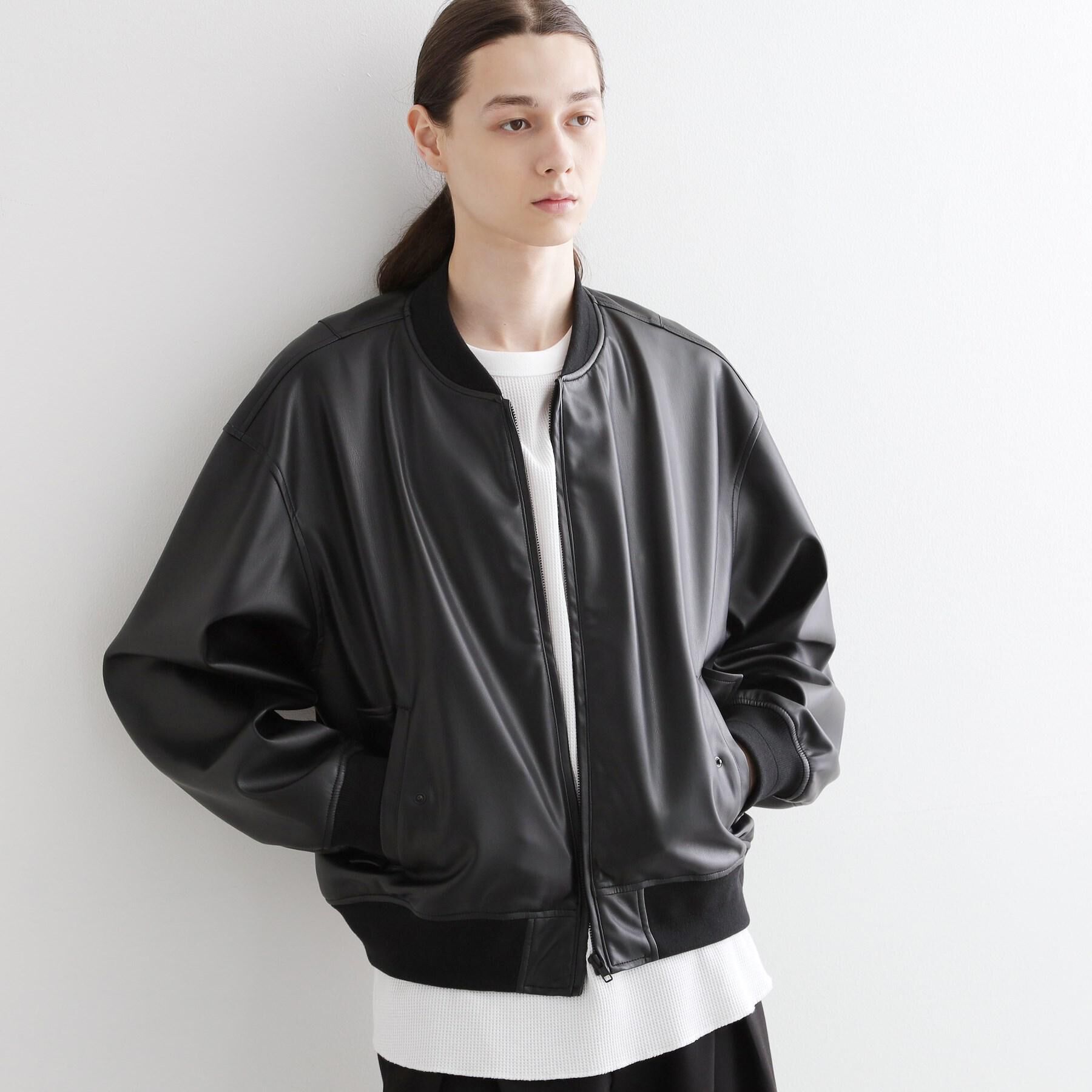 tk.TAKEO KIKUCHI「シンセティックレザー MA－1」|ブルゾン・スタジャン|