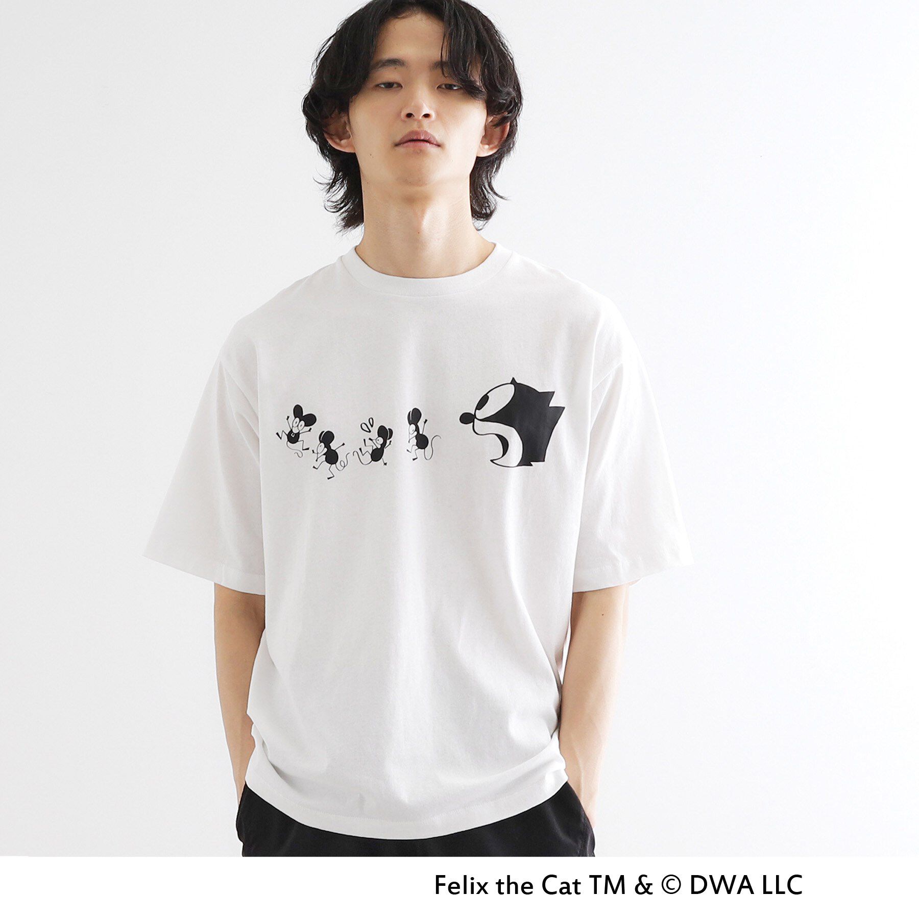 tk.TAKEO KIKUCHI「FELIX THE CAT Tシャツ」|Tシャツ・カットソー|ホワイト(001)