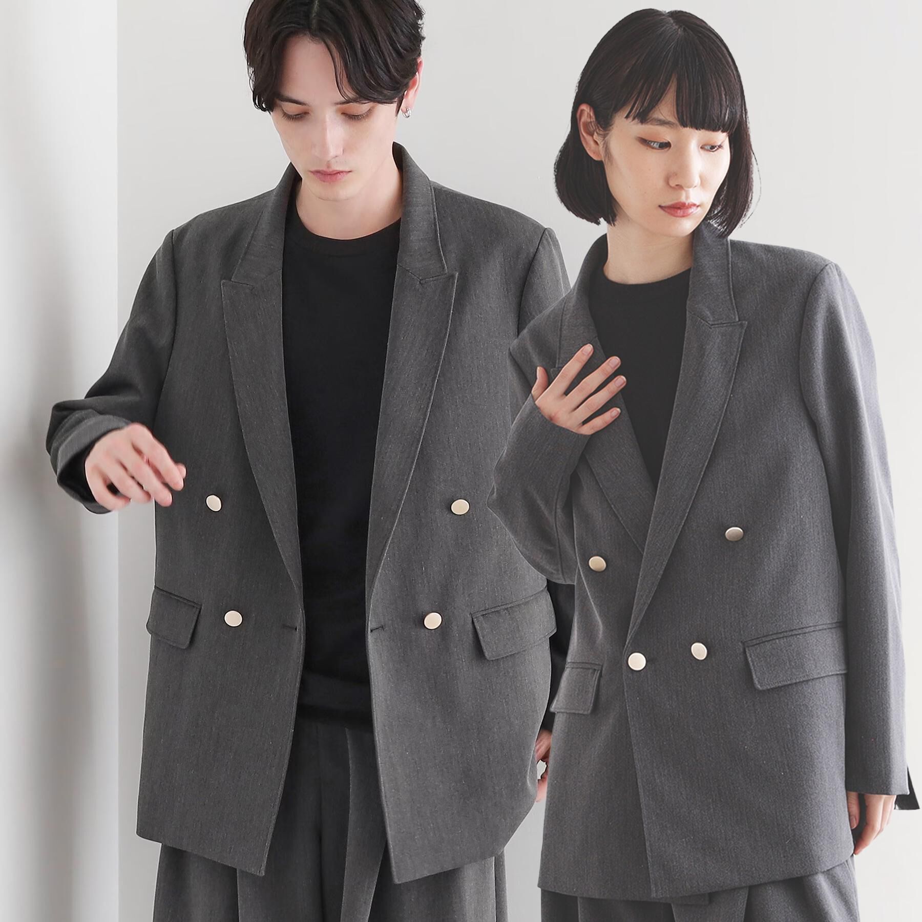 tk.TAKEO KIKUCHI「グランパジャケット」|テーラードジャケット|チャコールグレー(0