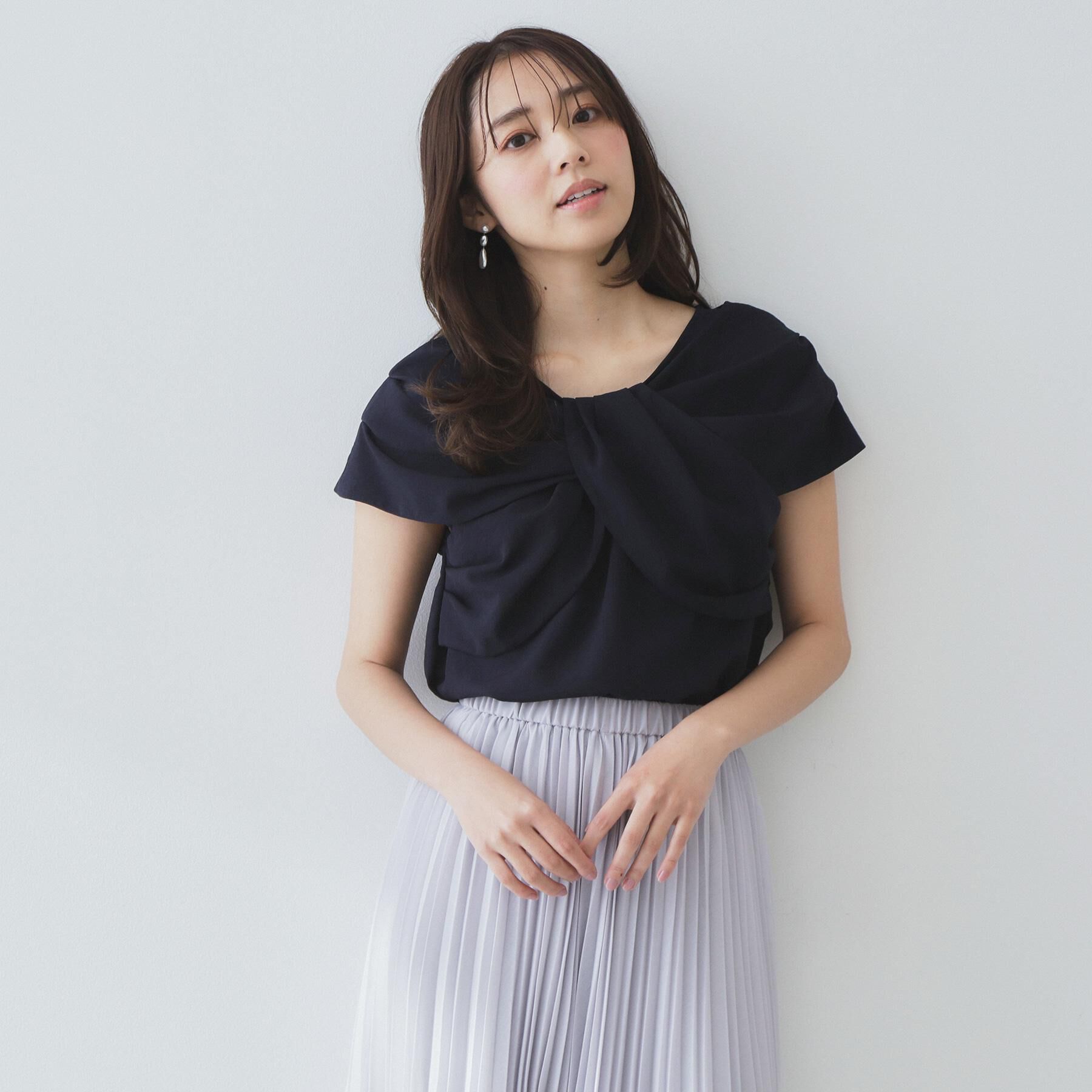 index「ビッグリボンショールブラウス【洗濯機洗い可/吸水速乾/防シワ/抗ピル/イージーアイロン】」|シャツ・ブラウス|