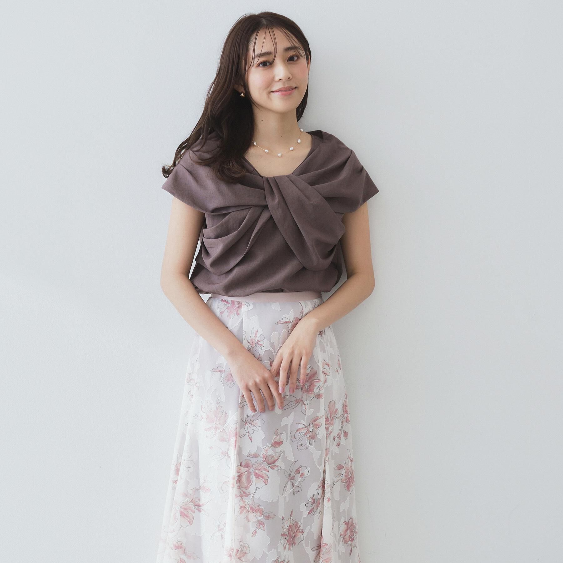 index「ビッグリボンショールブラウス【洗濯機洗い可/吸水速乾/防シワ/抗ピル/イージーアイロン】」|シャツ・ブラウス|