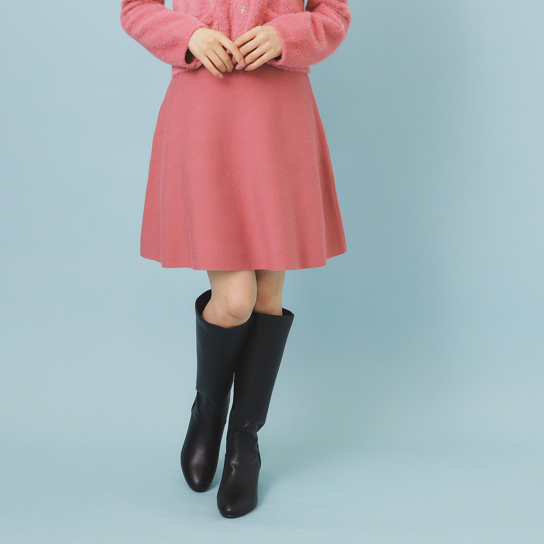 index「フレアミニニットスカート【洗濯機OK】」|スカート|ピンク(073)