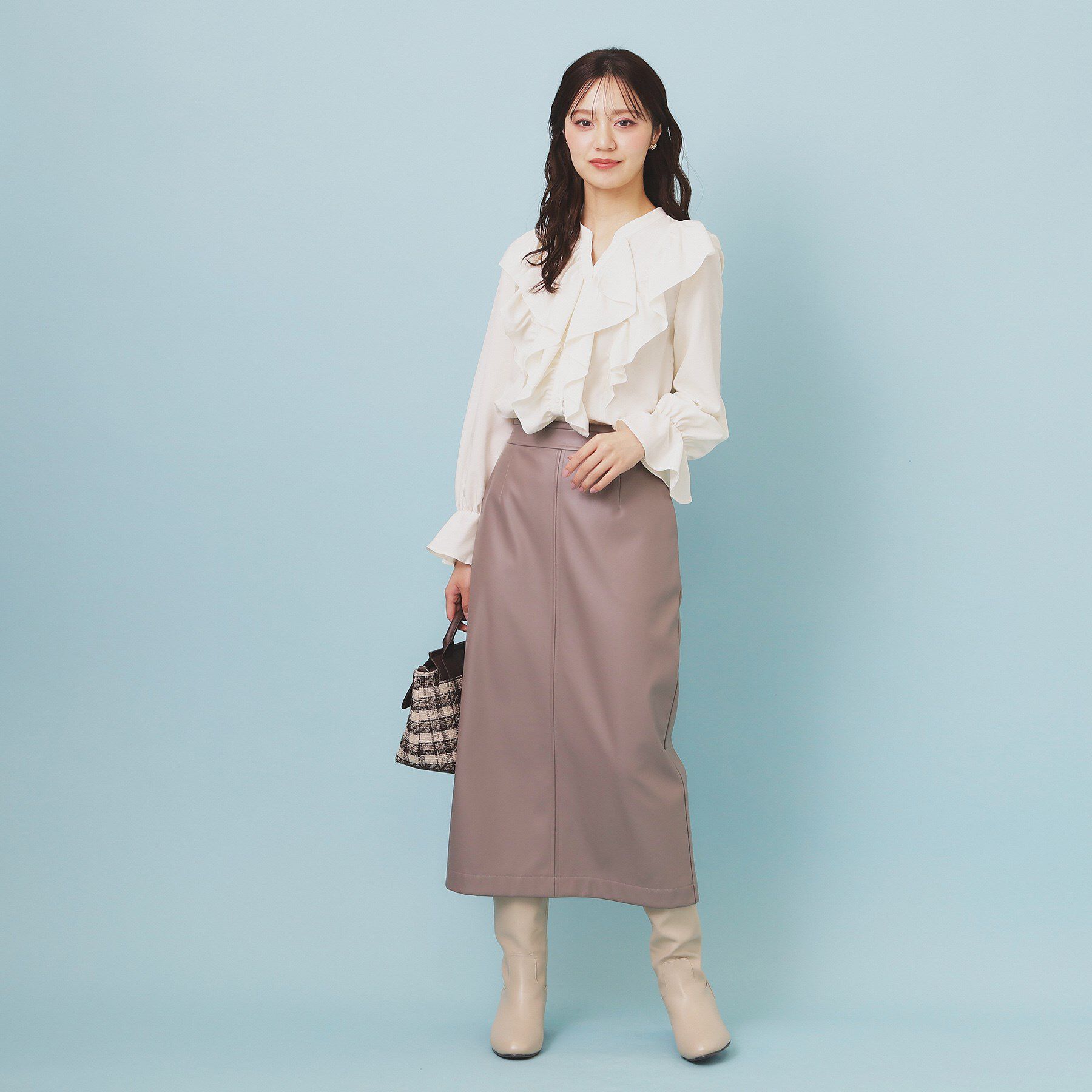 index「フリルデザインスキッパーブラウス【洗濯機OK/イージーアイロン】」|シャツ・ブラウス|