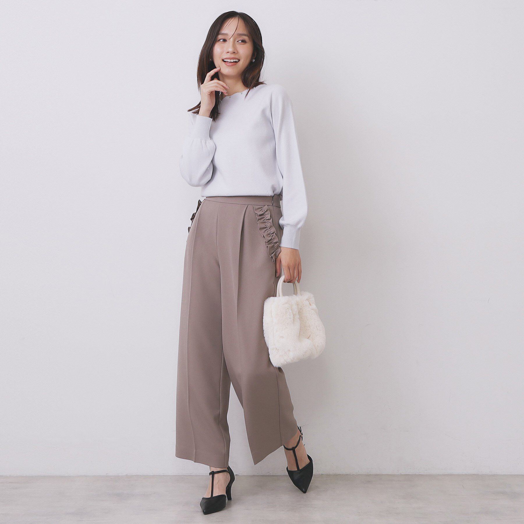 index「ラメスカラップビジューデザインニット【洗濯機OK】《6col/S～LL》」|ニット・セーター|