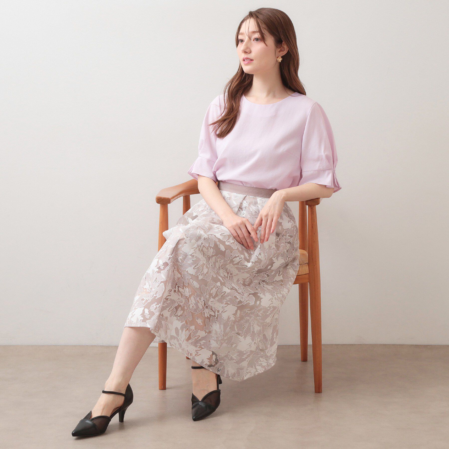 index「接触冷感タックパフスリーブブラウス【吸水速乾/防シワ/イージーアイロン/洗濯機OK】《XS～3L/6」|シャツ・ブラウス|